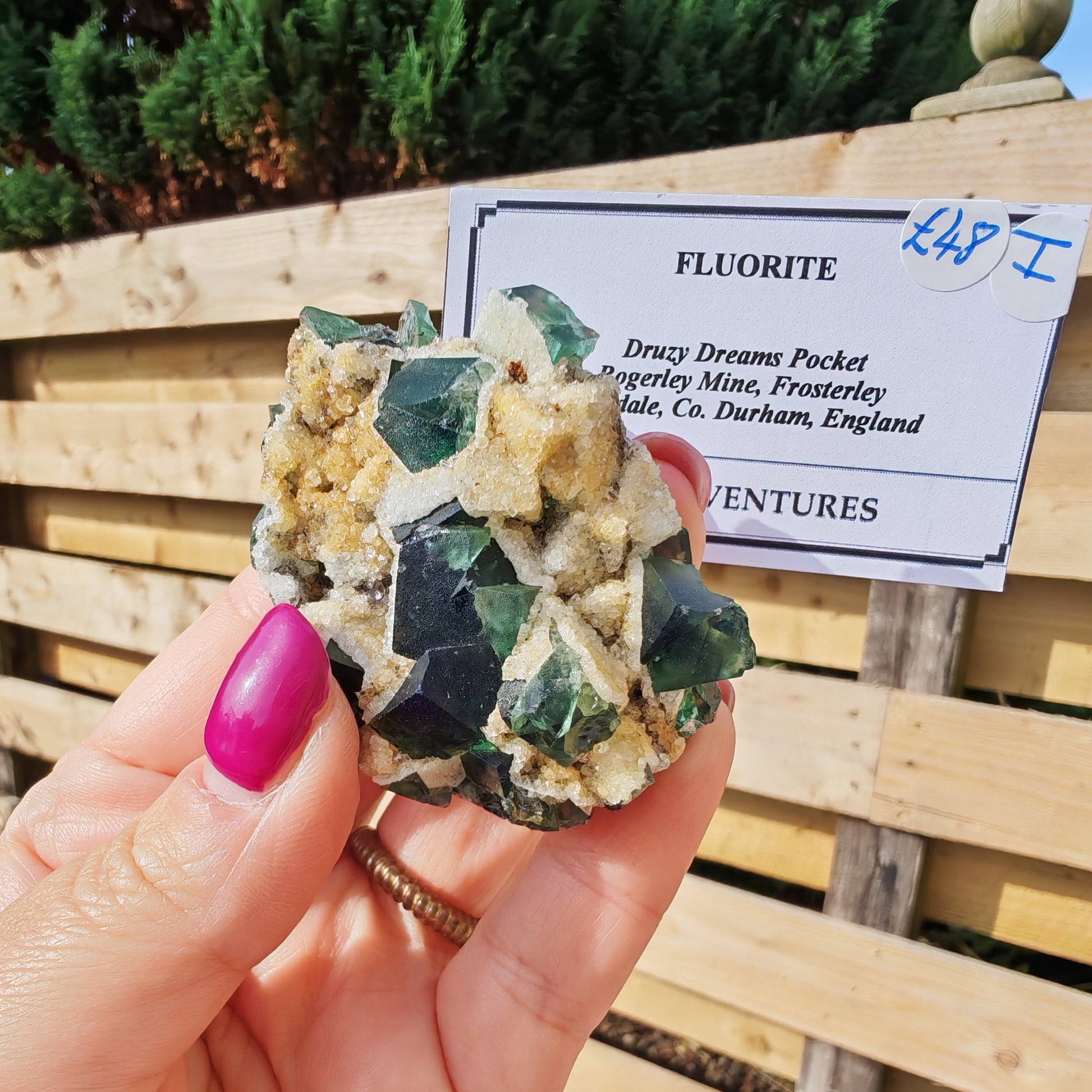 Green Druzy Dreams Fluorite with golden yellow Quartz