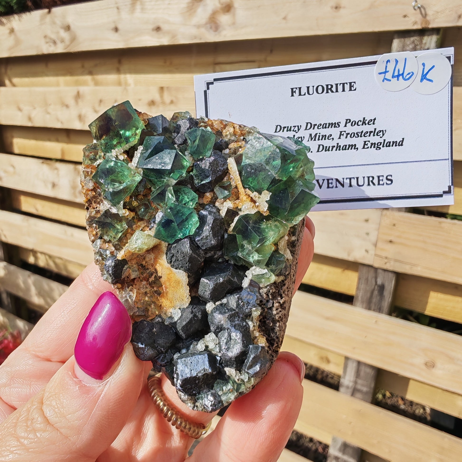 Druzy Dreams Fluorite with Green Cubes, Yellow Quartz and Galena
