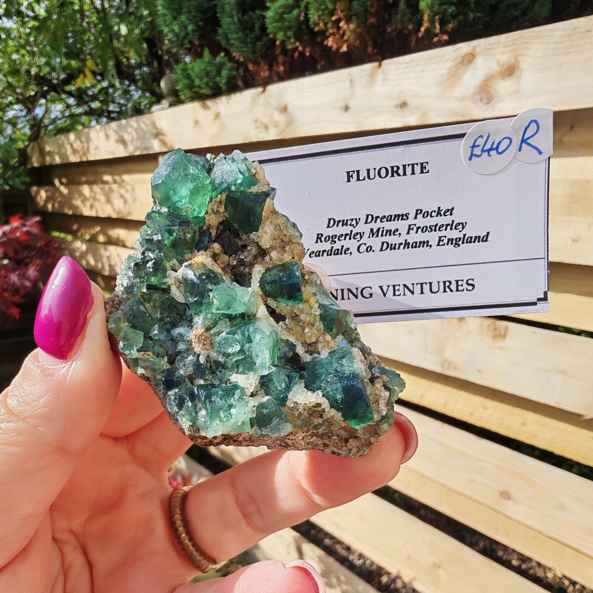 Druzy Dreams Fluorite with green fluorite and quartz with a yellow hue