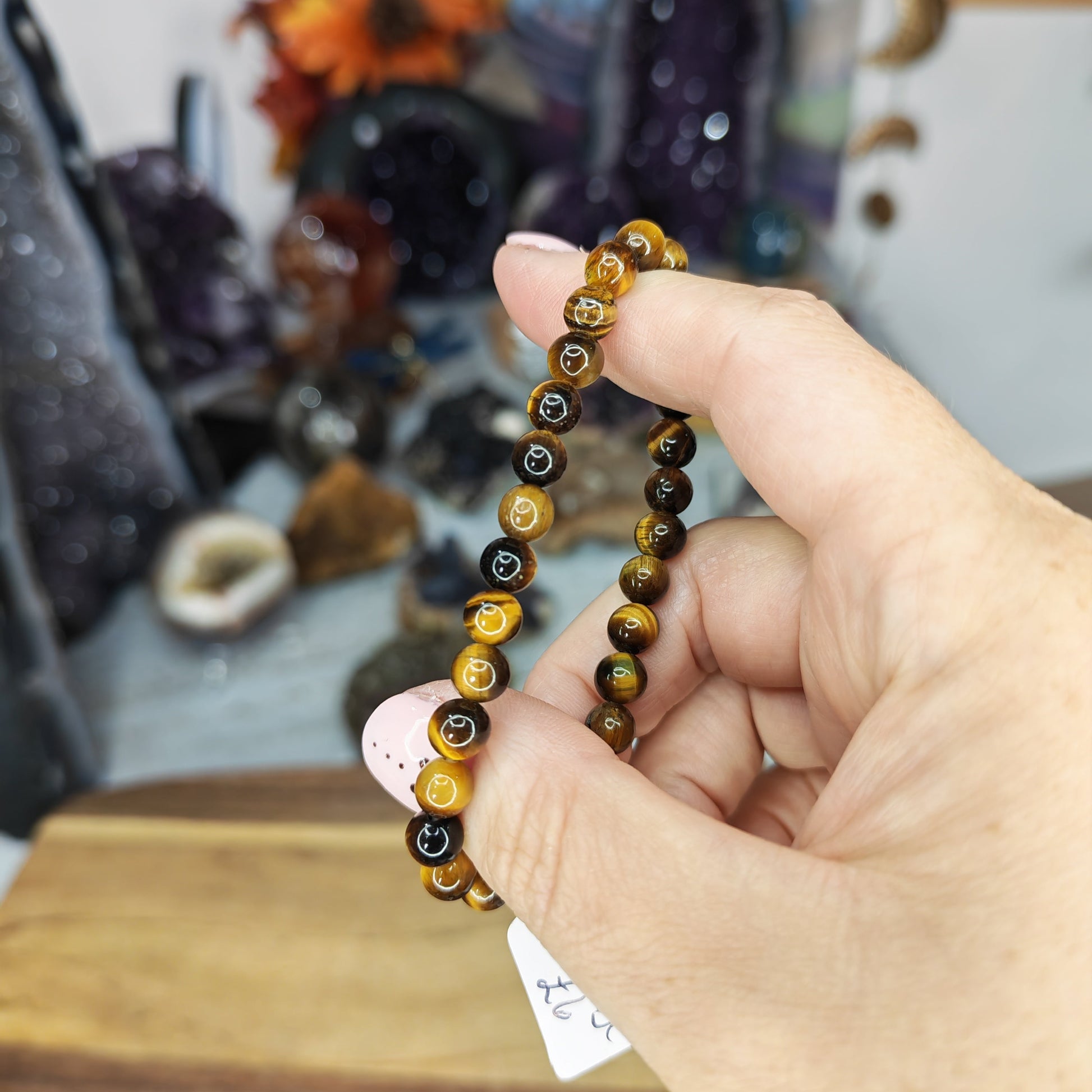 Flashy Gold and Brown Tiger Eye Bead Bracelet