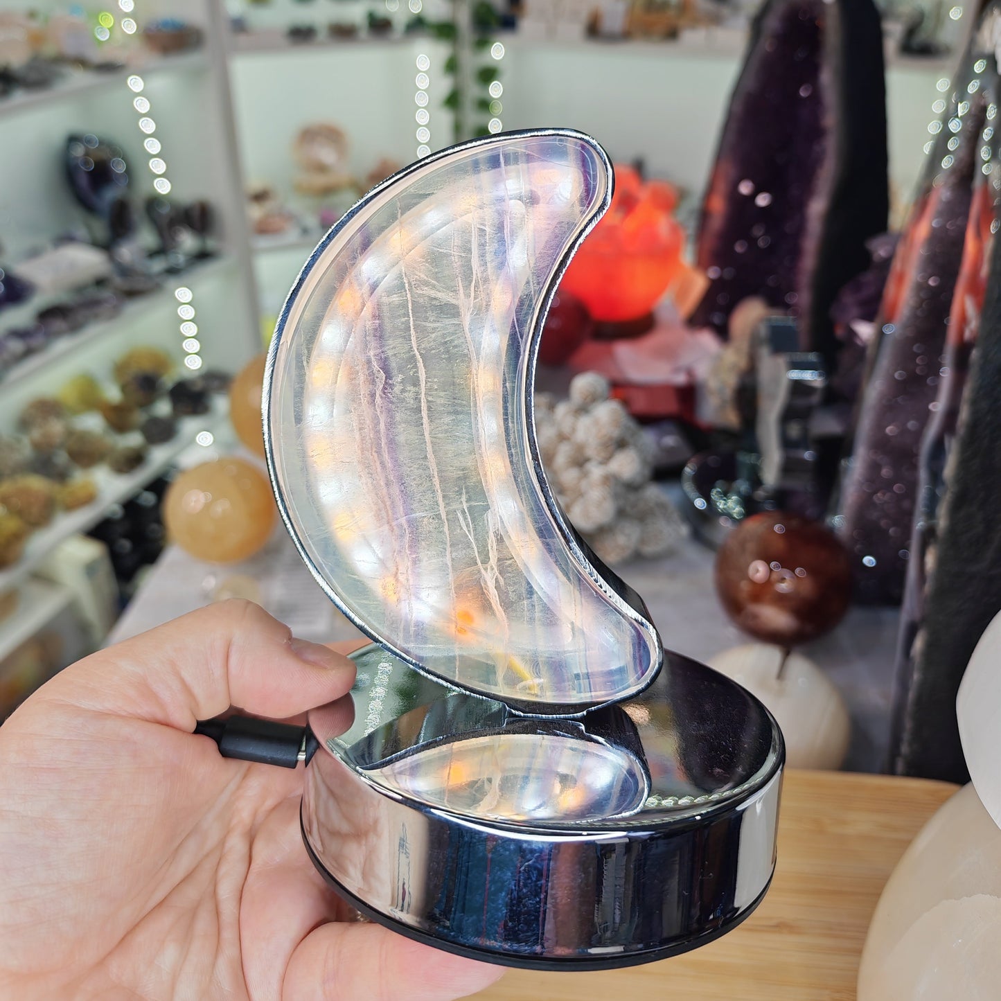 Green and Purple Fluorite Moon Light