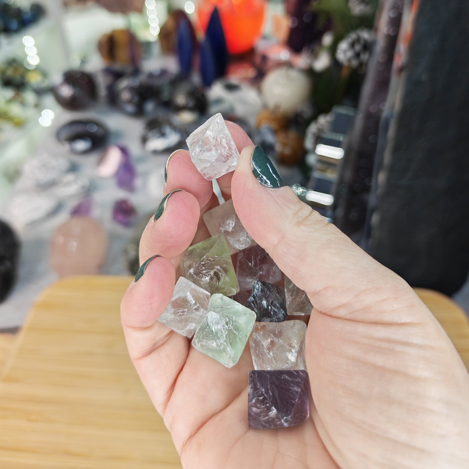 Fluorite Octahedra Clear