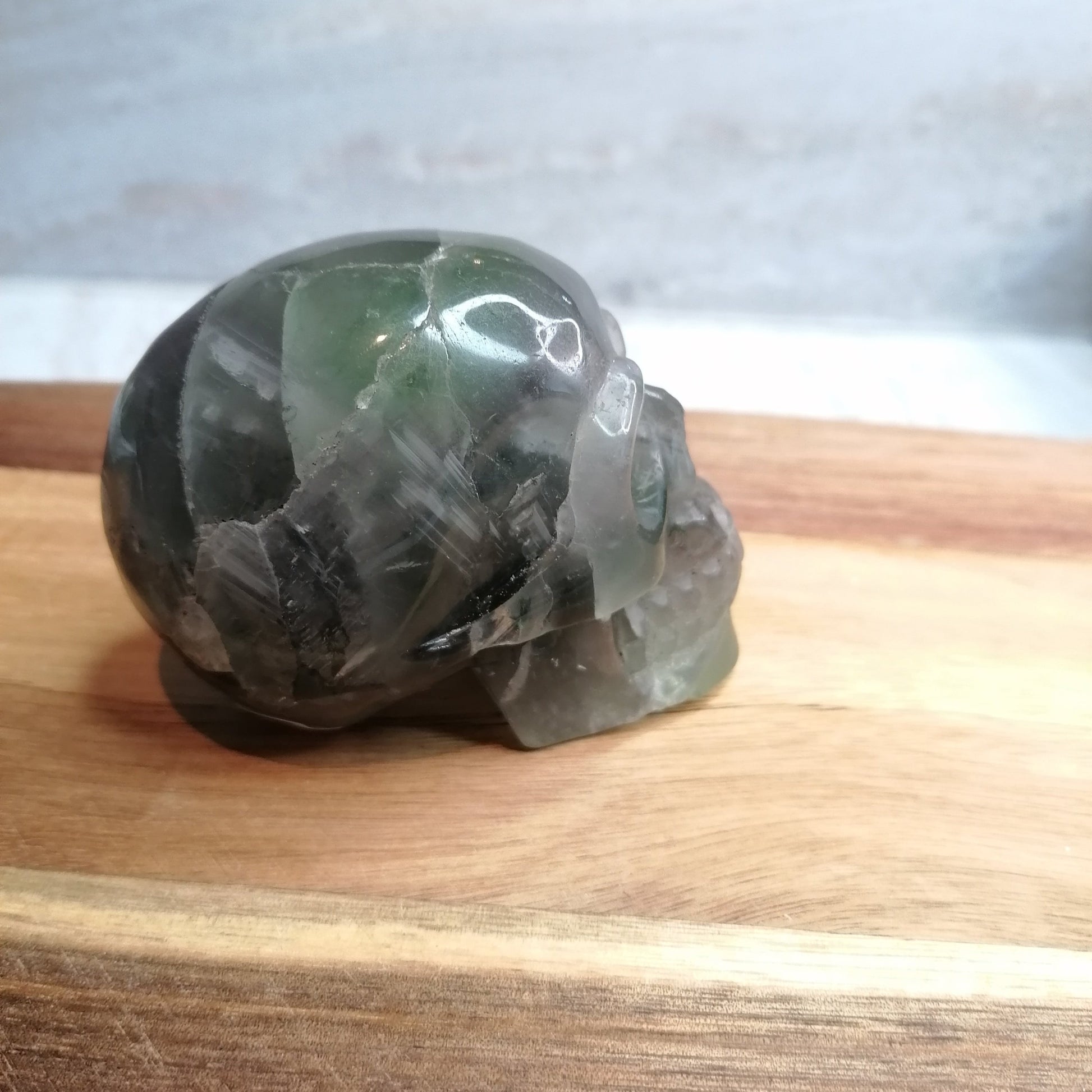 Large Dark Green Fluorite Crystal Skull