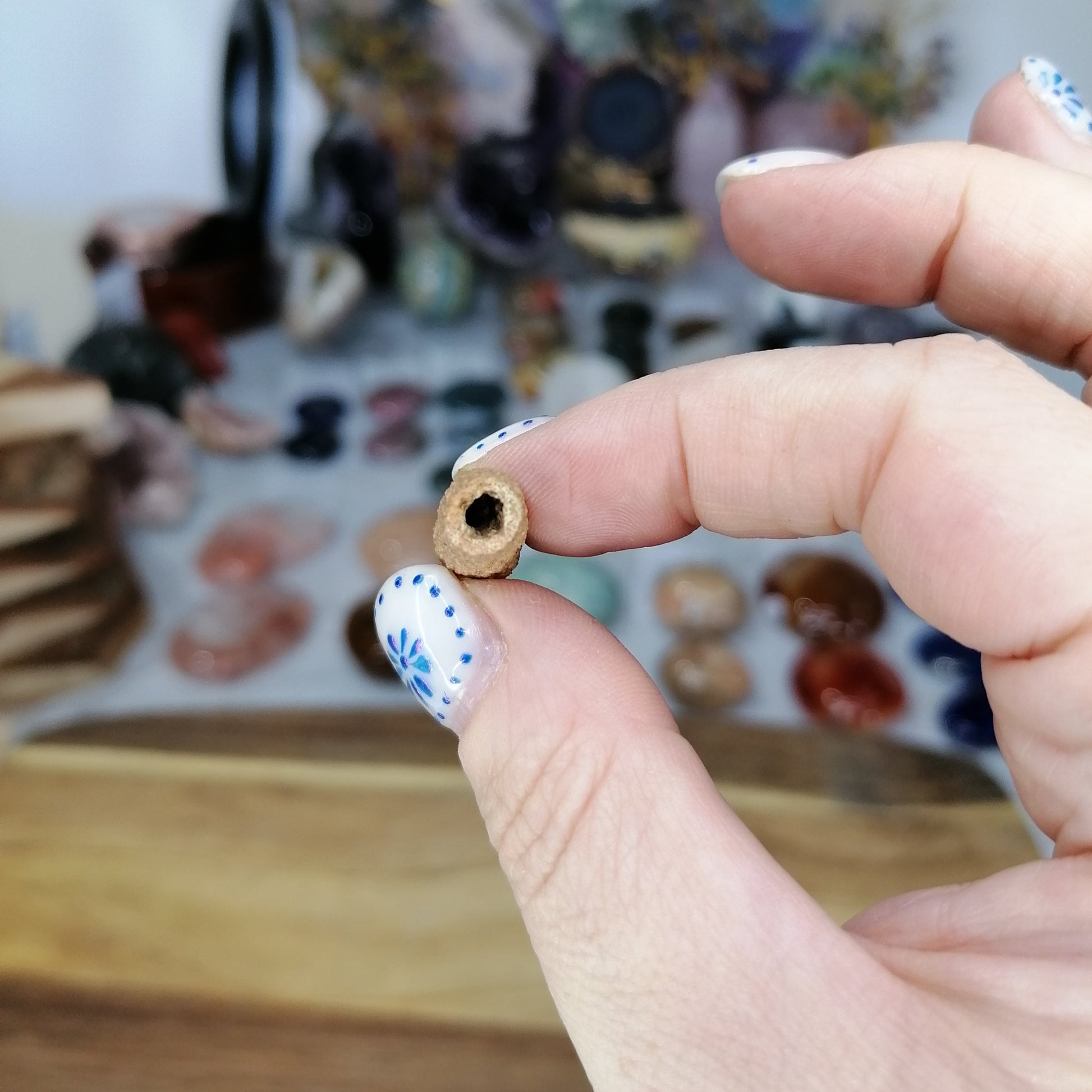 Fulgurite Lightning Stone cream glassy hollow tube