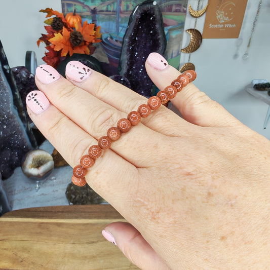 Goldstone Bead Bracelet