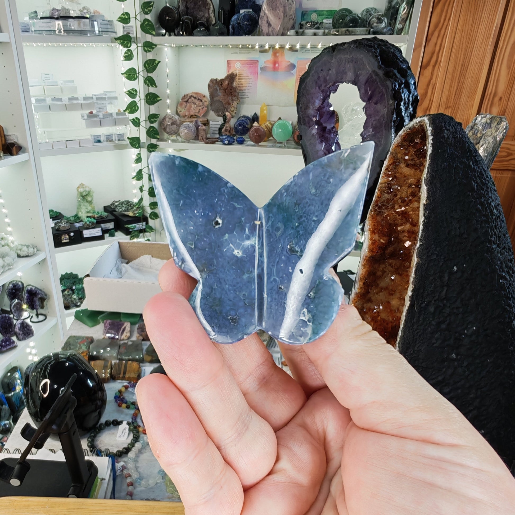 Grape Agate 3D Butterfly
