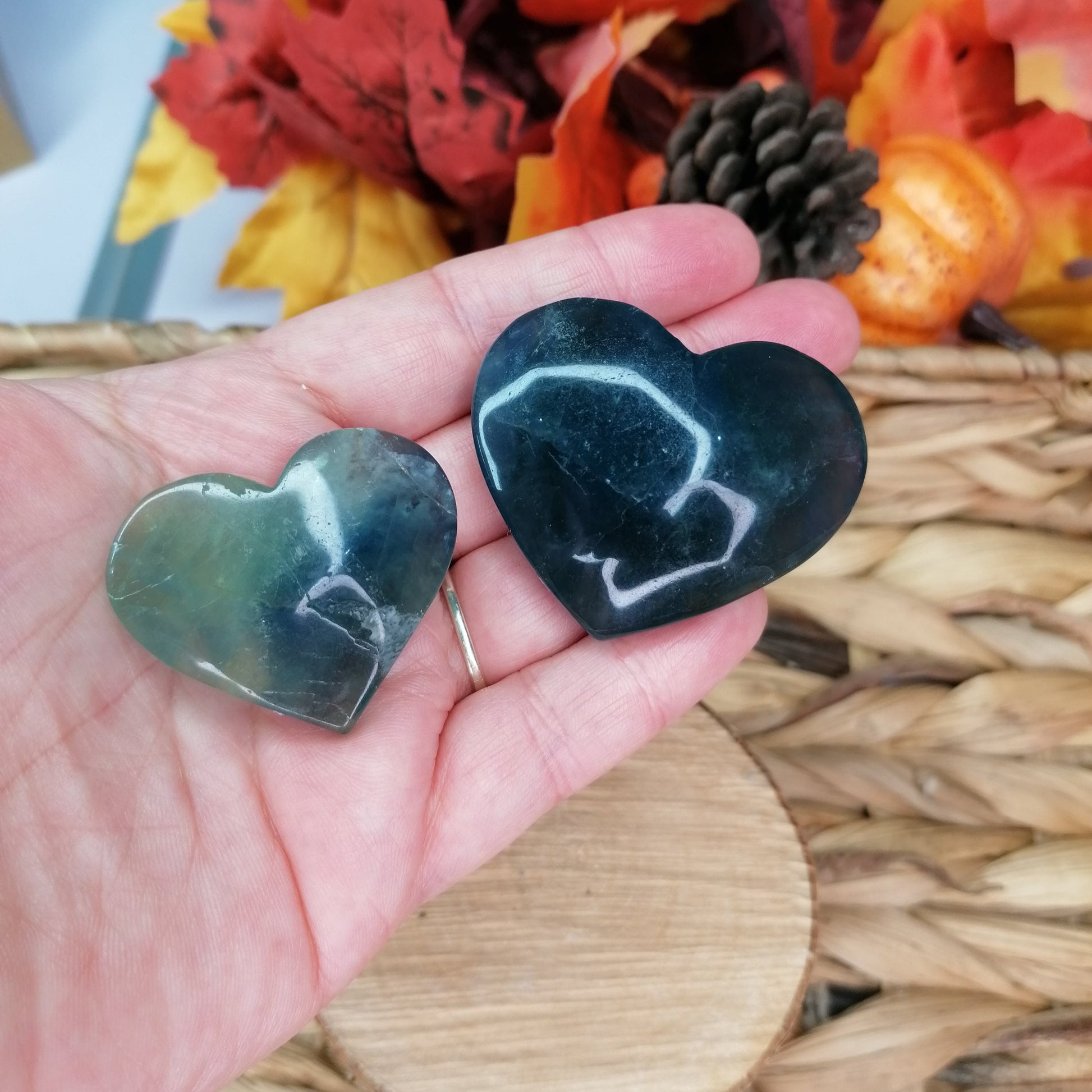 Green Fluorite Mini Crystal Hearts