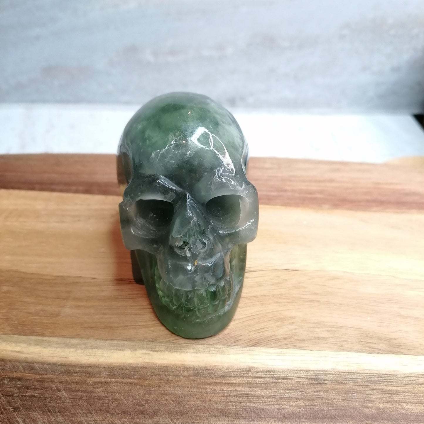 Green Fluorite Skull