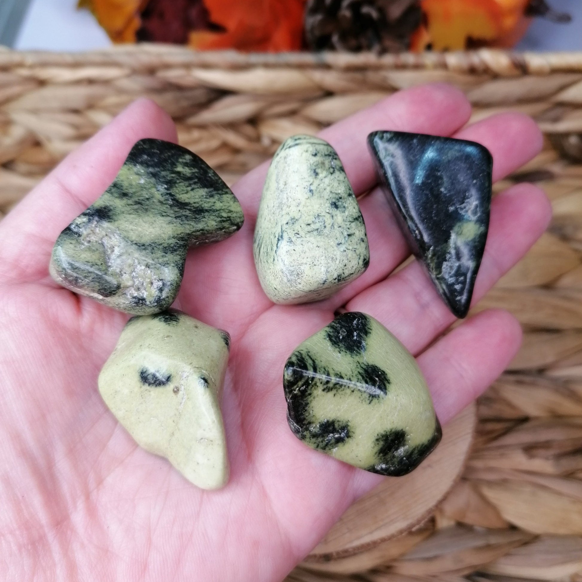 Green and Black Chytha Sepertine Crystal Tumble