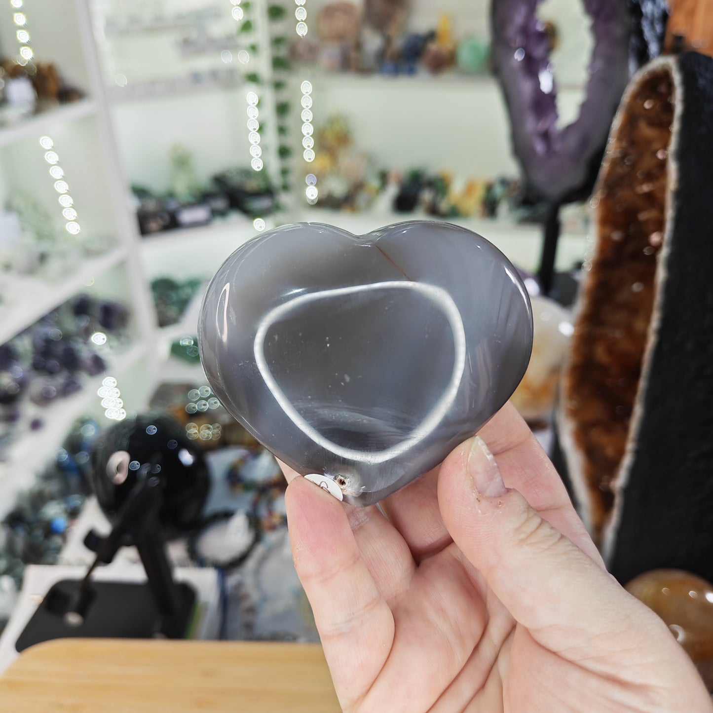 Grey Orca Agate Heart