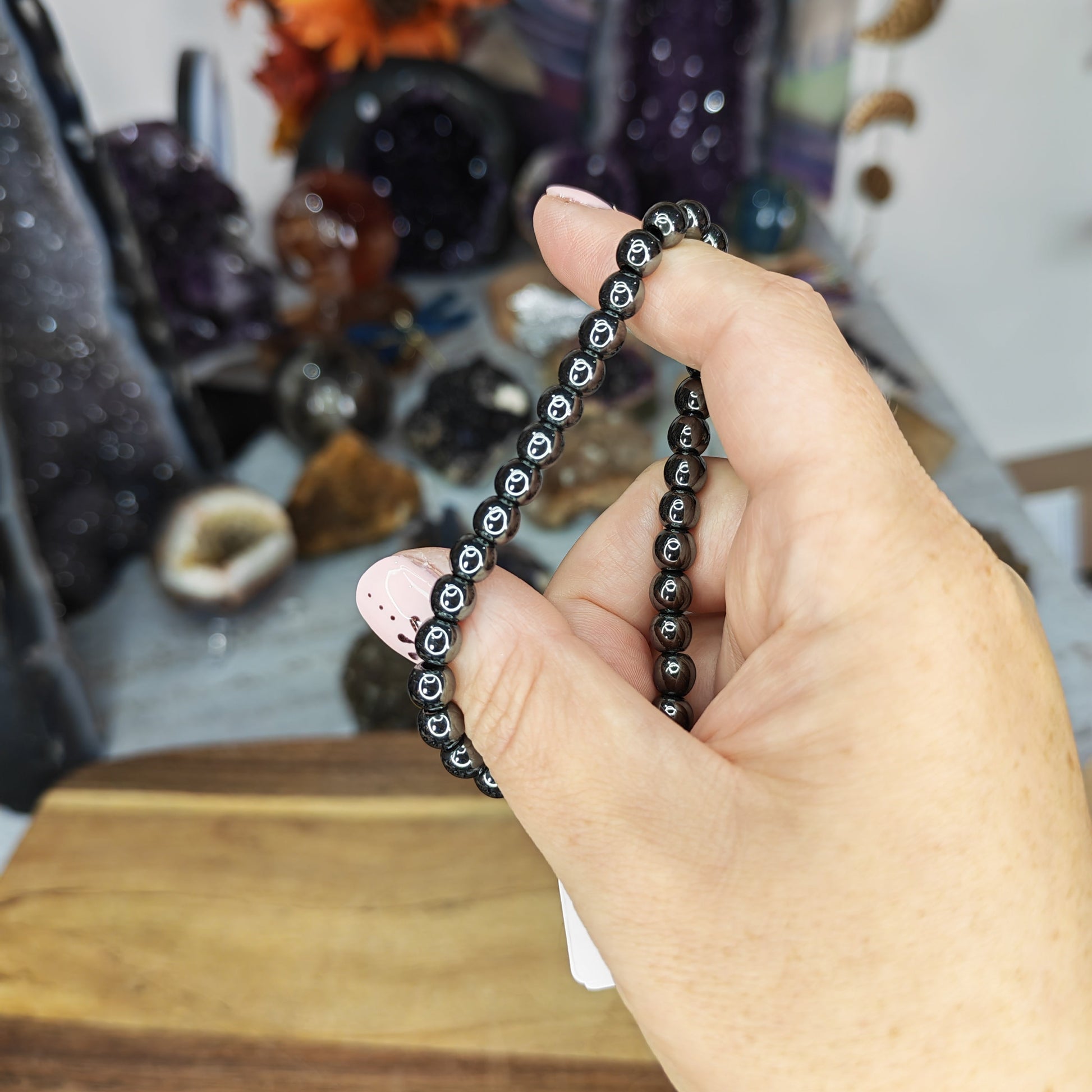 Silver Shine Hematite Bracelet