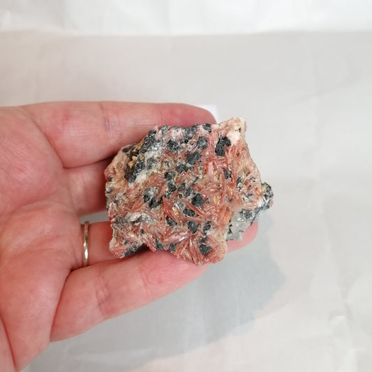 pink cream and silver Cerrusite Beryte Galena Specimen