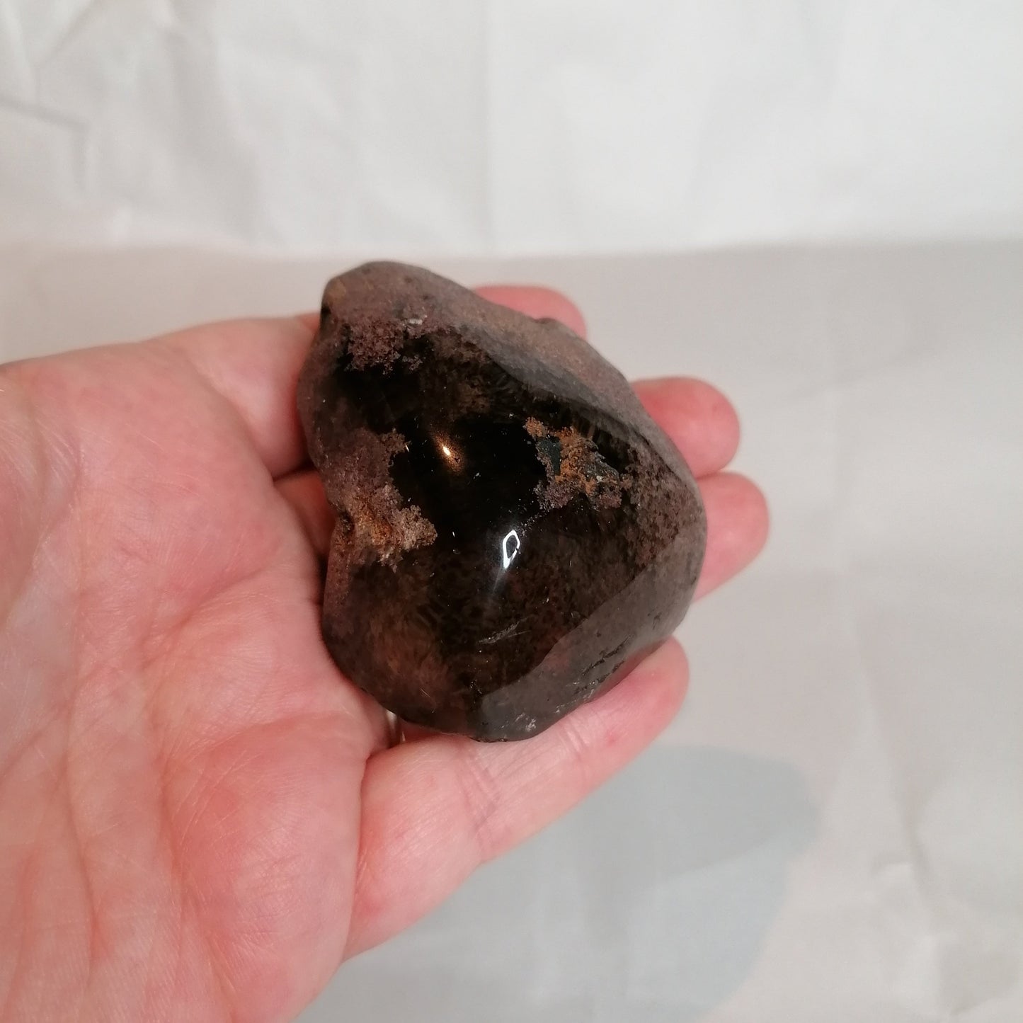 clear dark brown garden quartz with dark brown inclusions