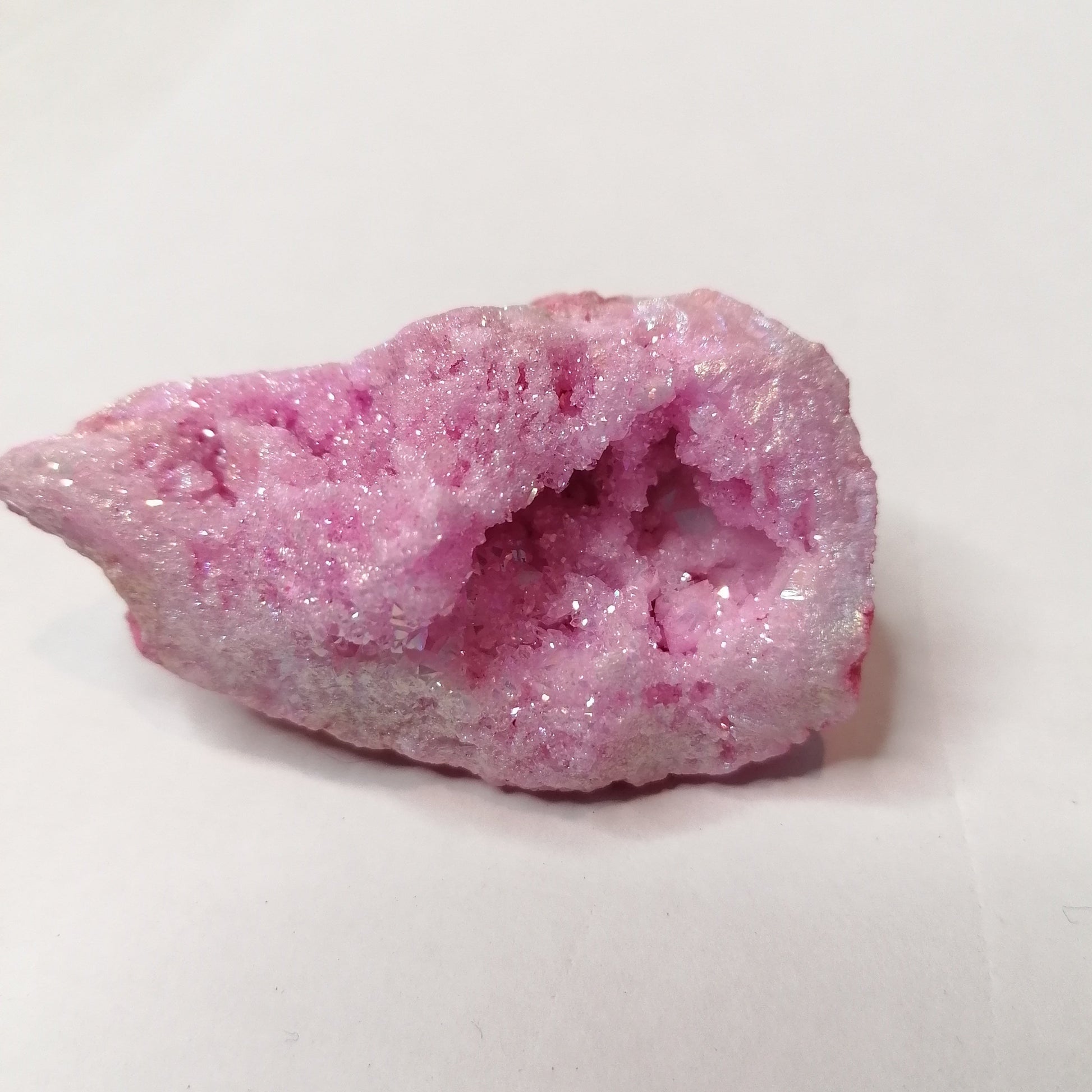 pink aura quartz druzy