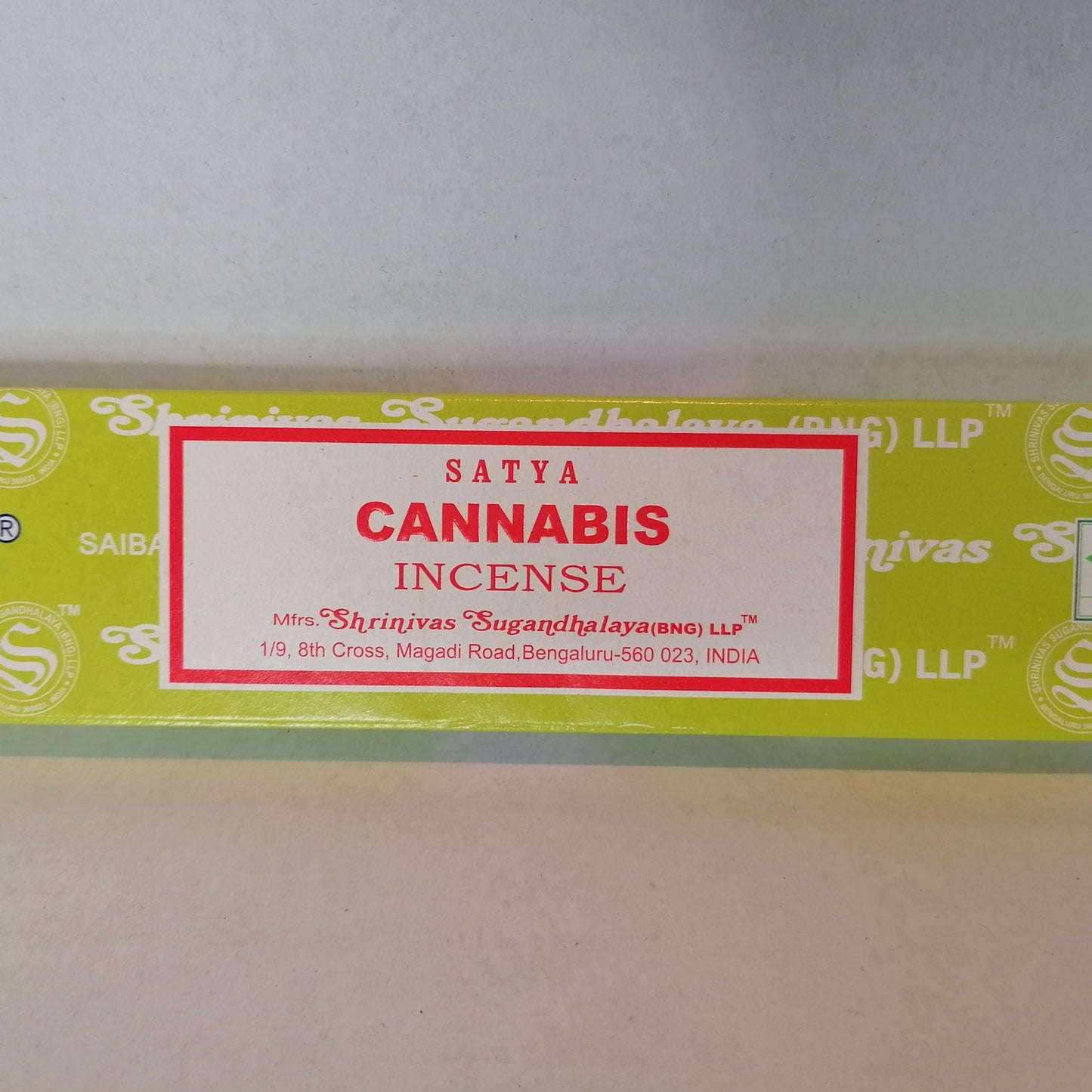 cannabis incense in a yellow box