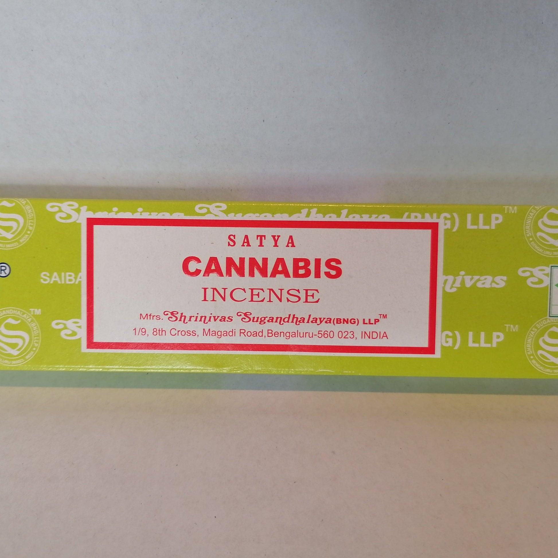 cannabis incense in a yellow box