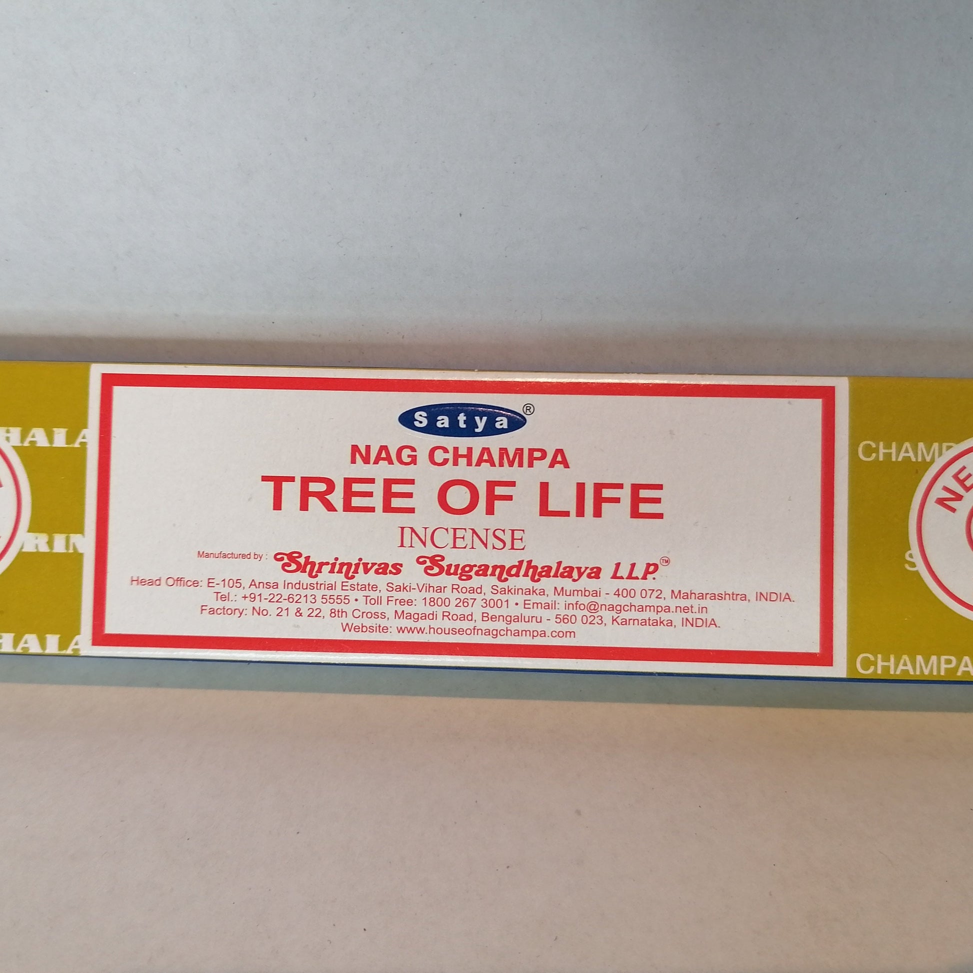 tree of life incense in a yellow box