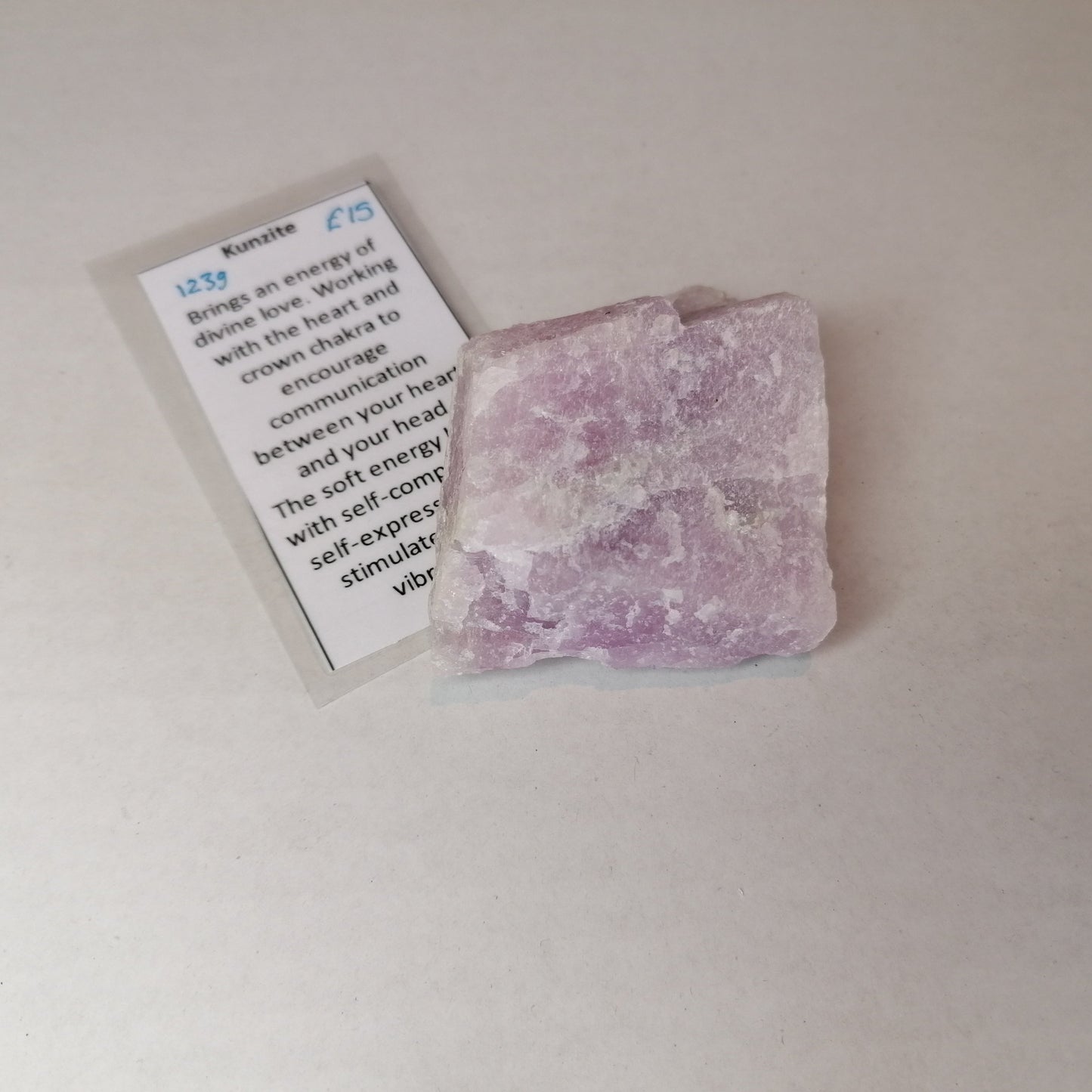 small raw kunzite chunk