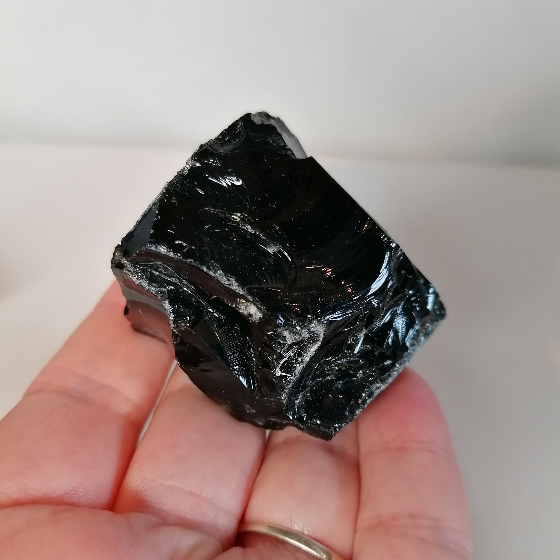 raw black obsidian