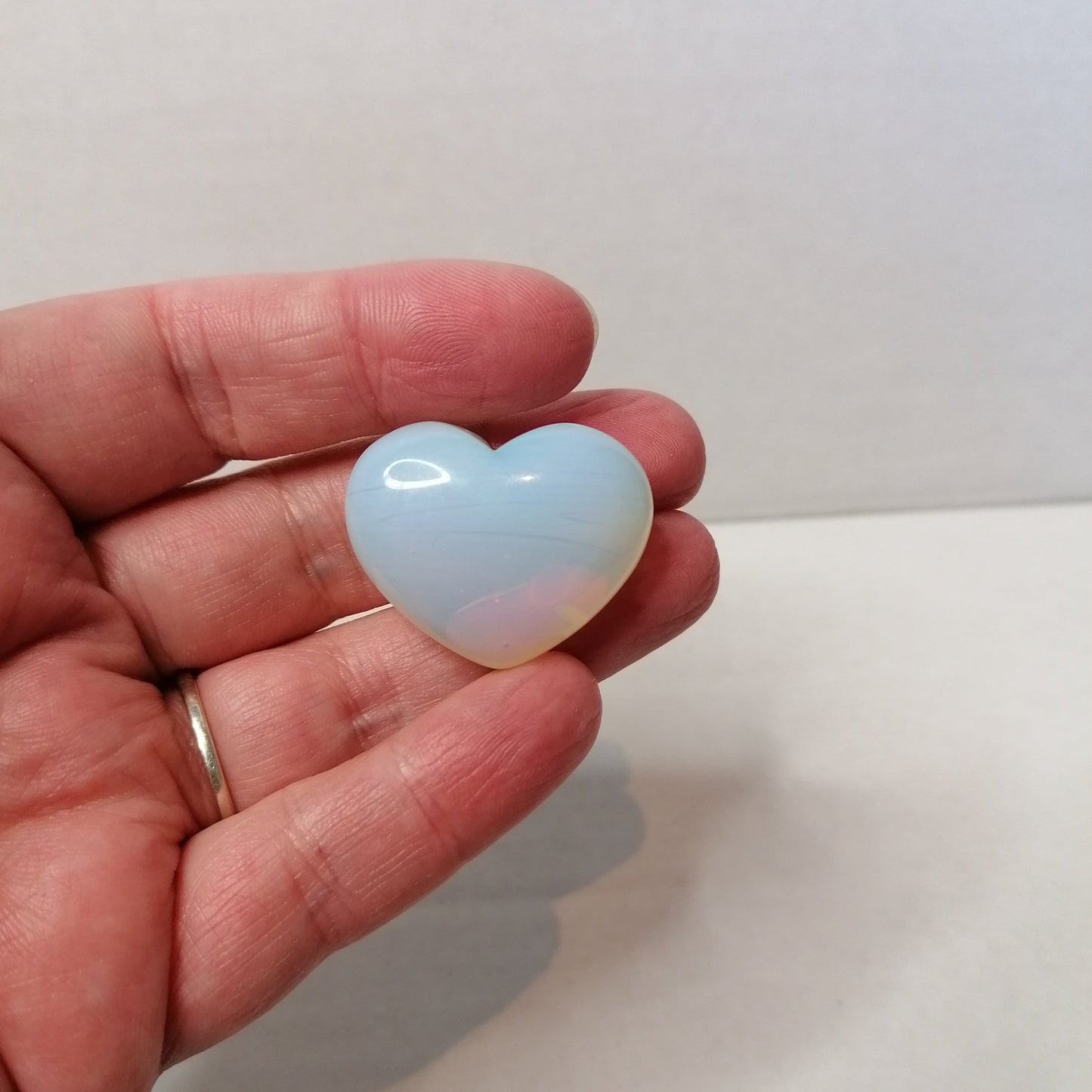 white opalite heart