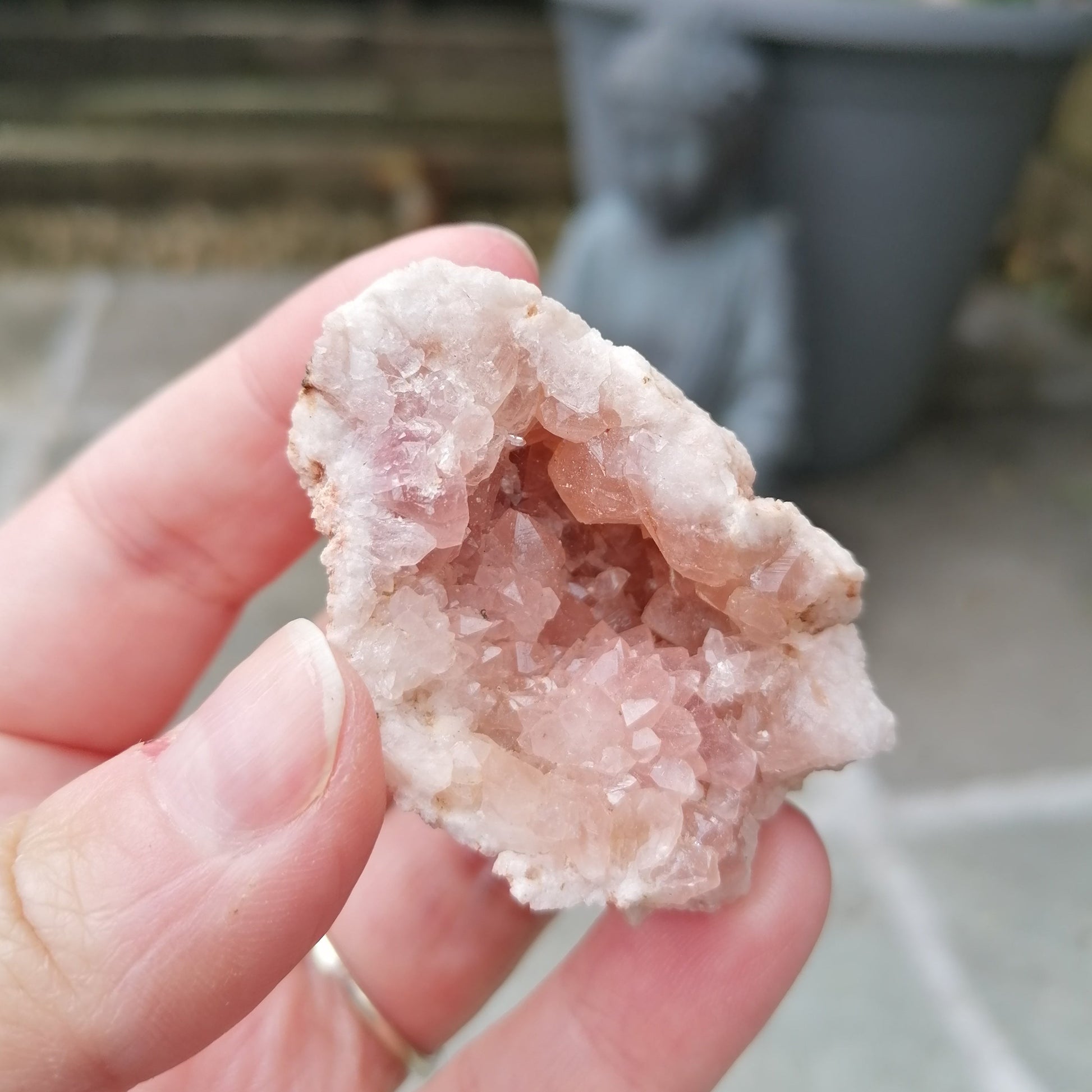 pink amethyst rare geode