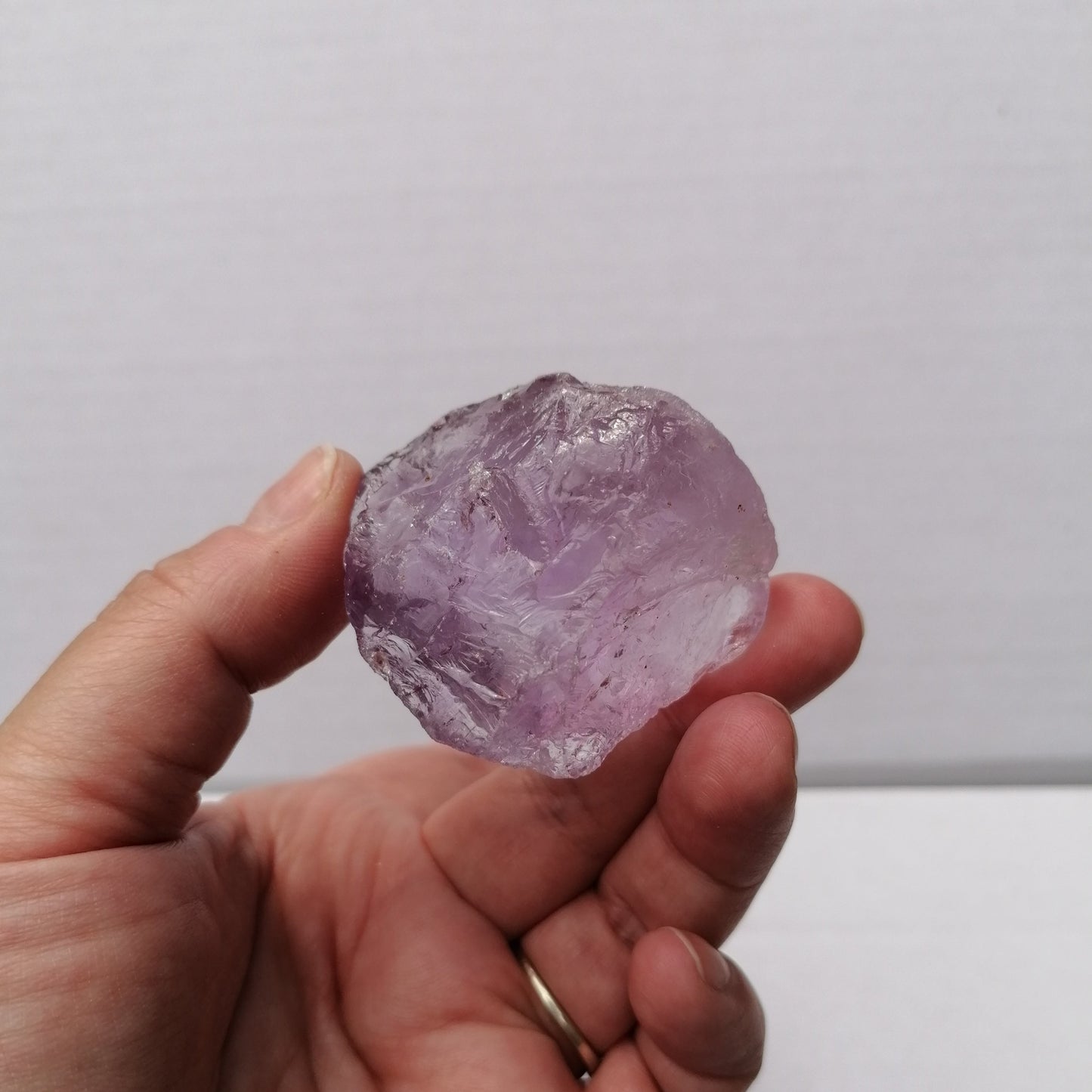 close up purple amethyst raw chunk