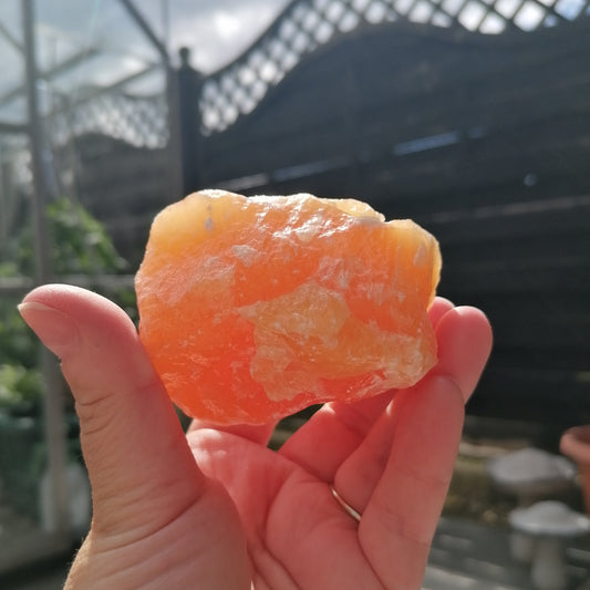 large orange calcite rough