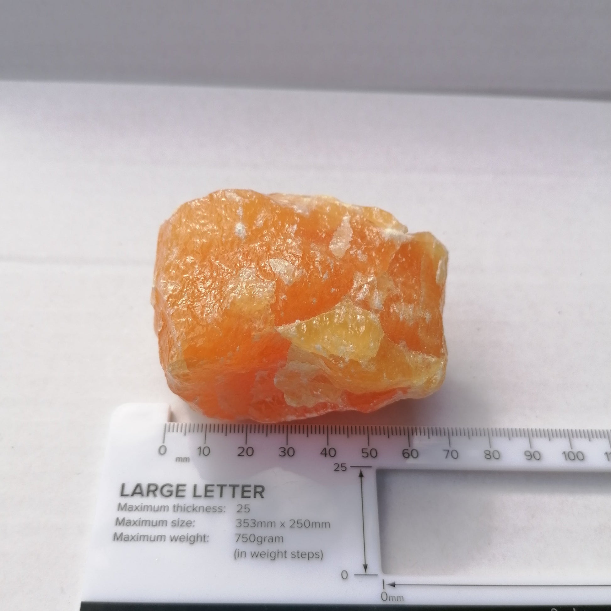 orange calcite raw chunk large