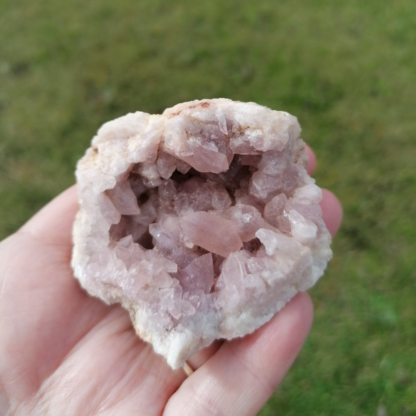 medium size pink amethyst geode 