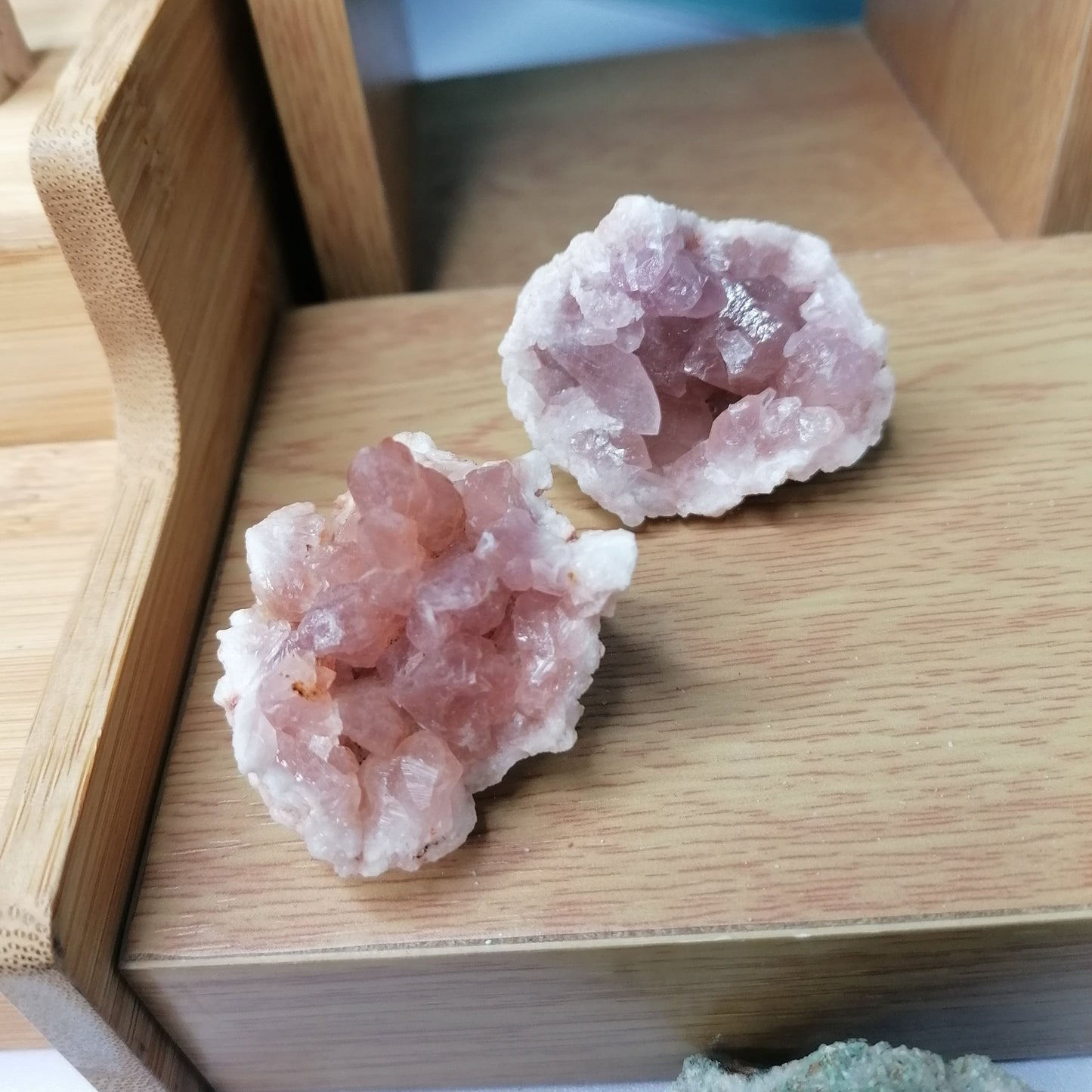 two small pink amethysts