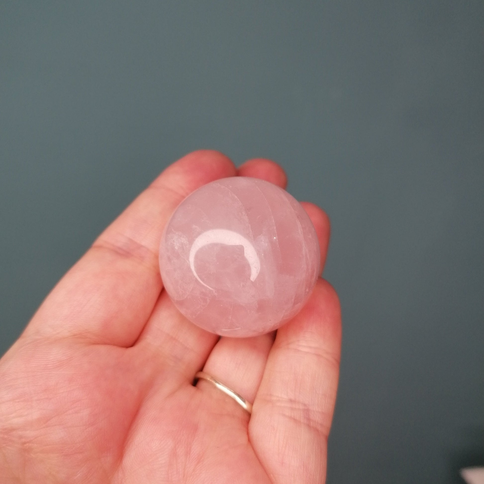 Pink rose quartz sphere 