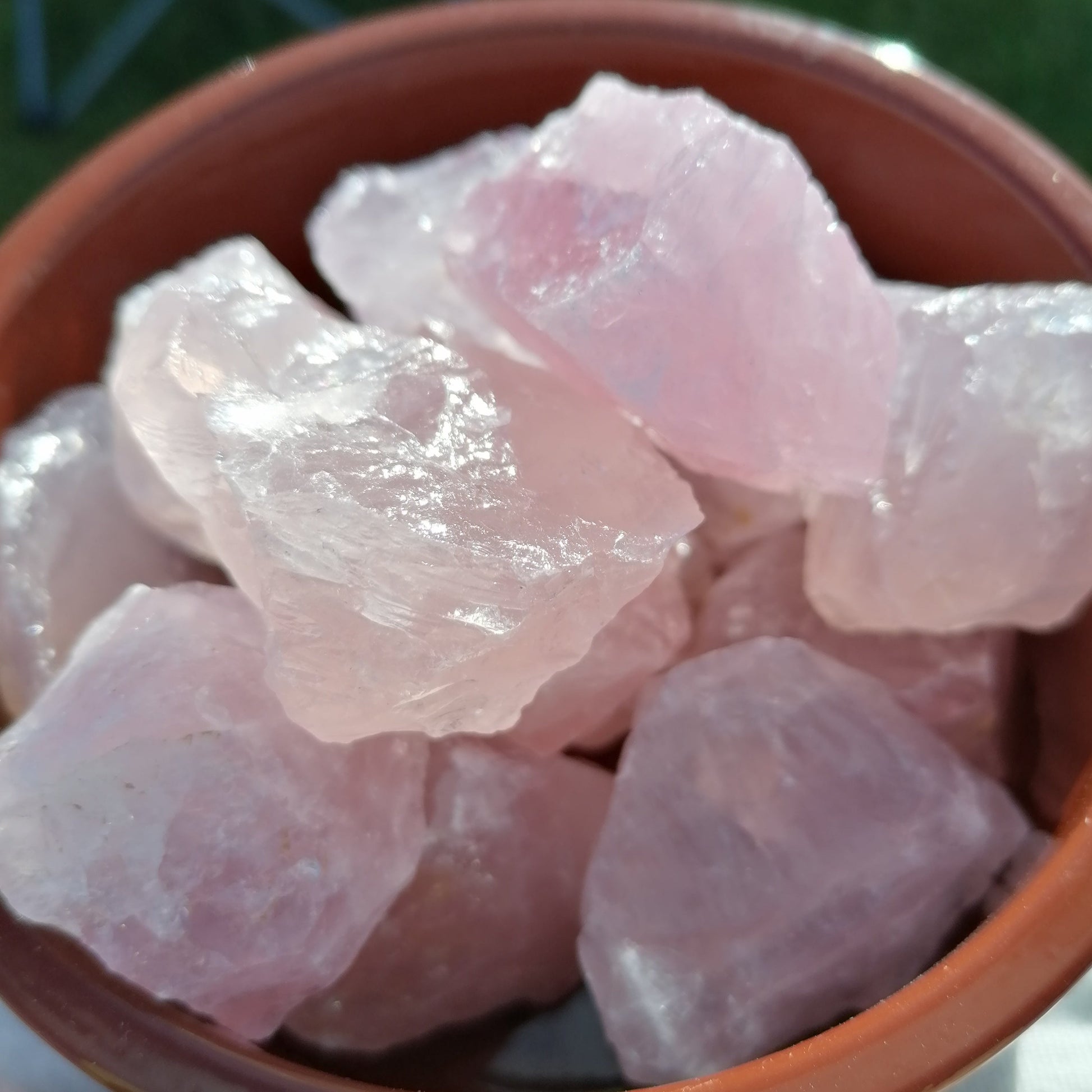 pink raw rose quartz chunk