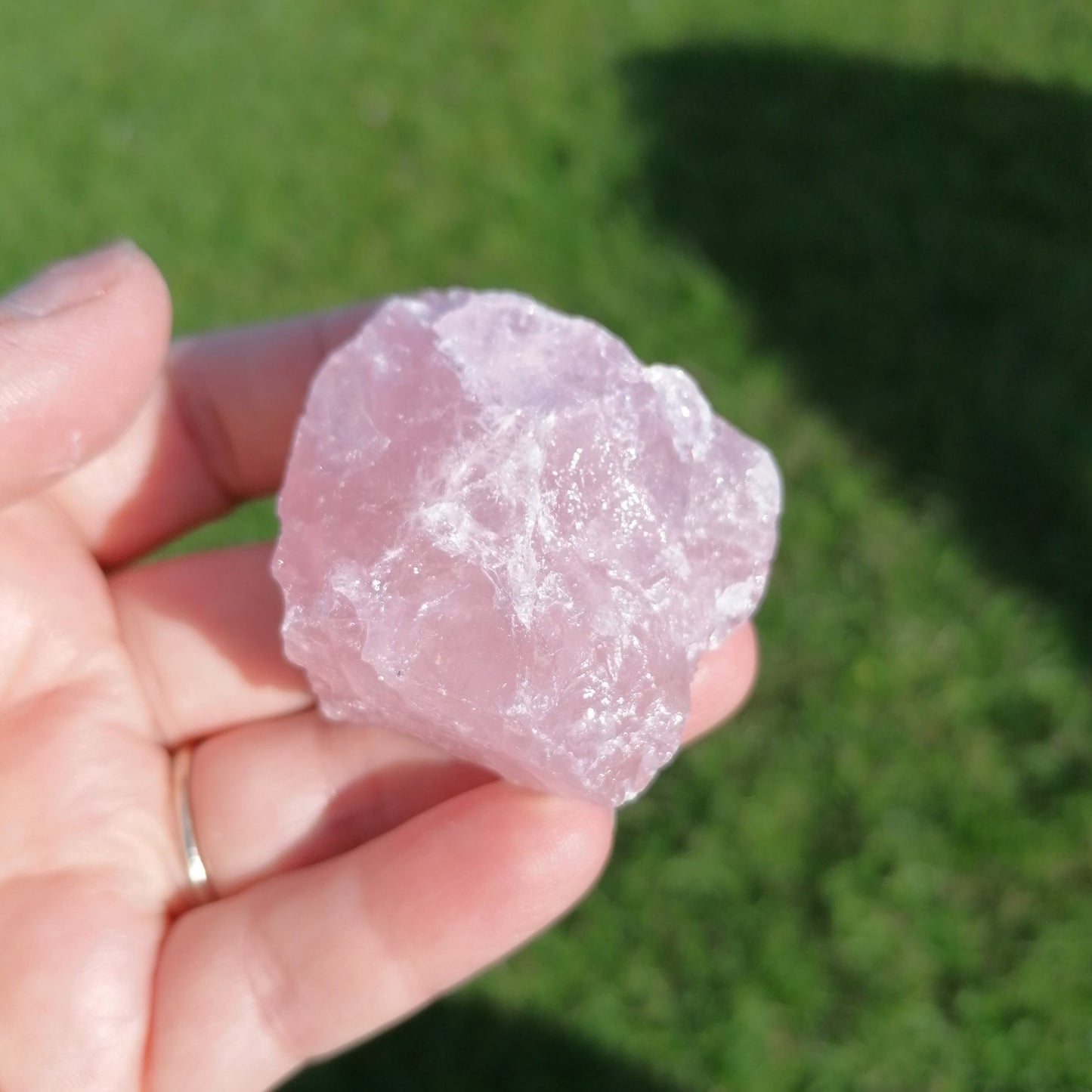 pink raw rose quartz chunk