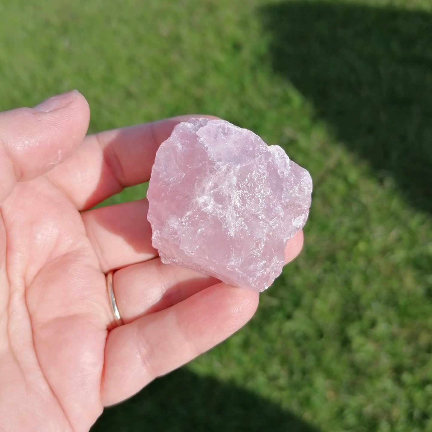 pink raw rose quartz chunk