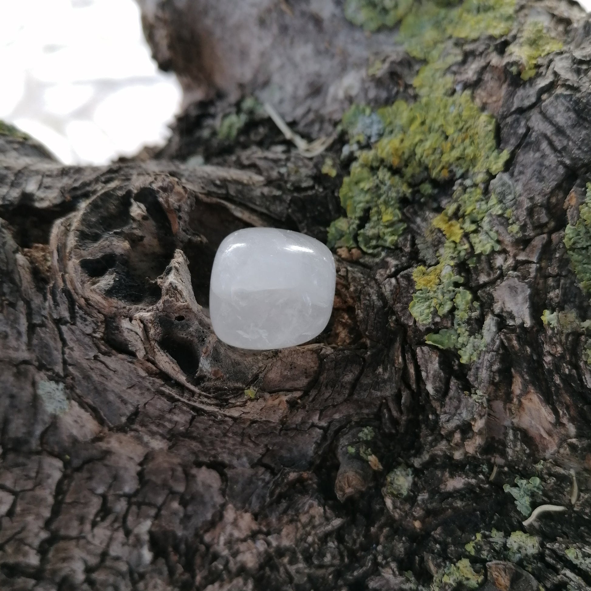 white snow quartz tumble