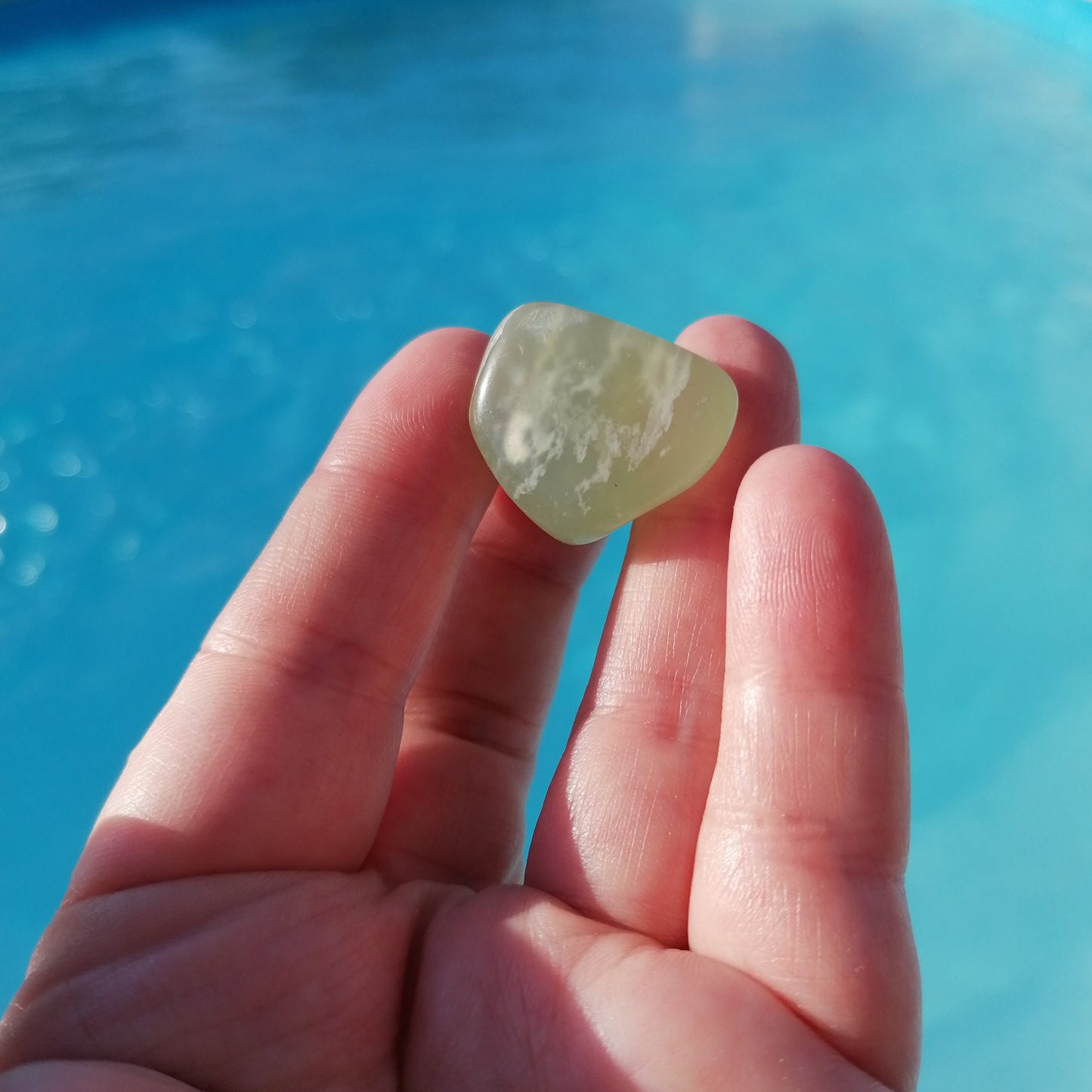 light green new jade tumble by the pool