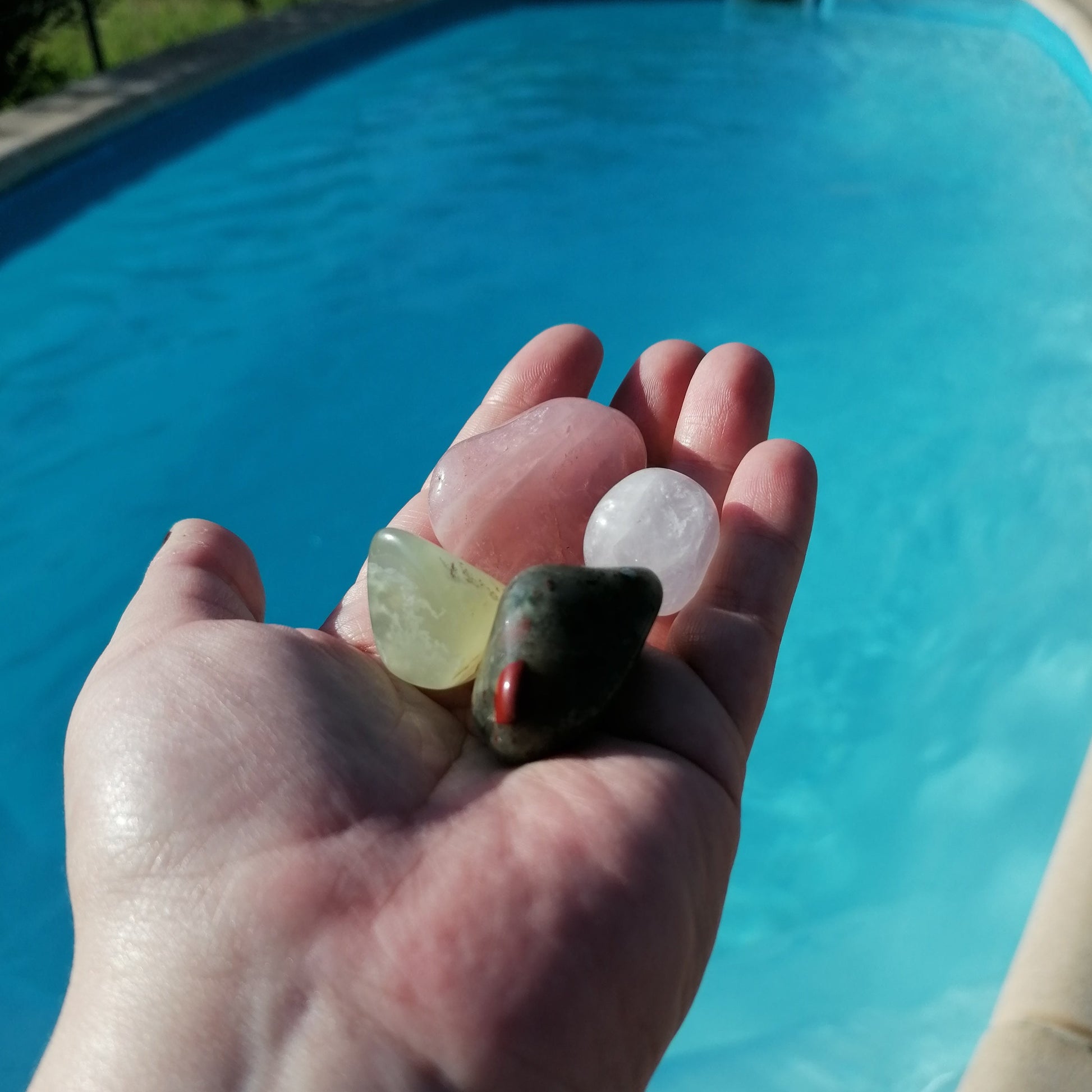 selection of tumbles by the pool