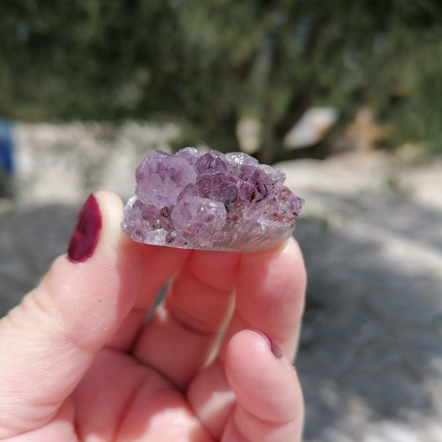 small purple amethyst cluster