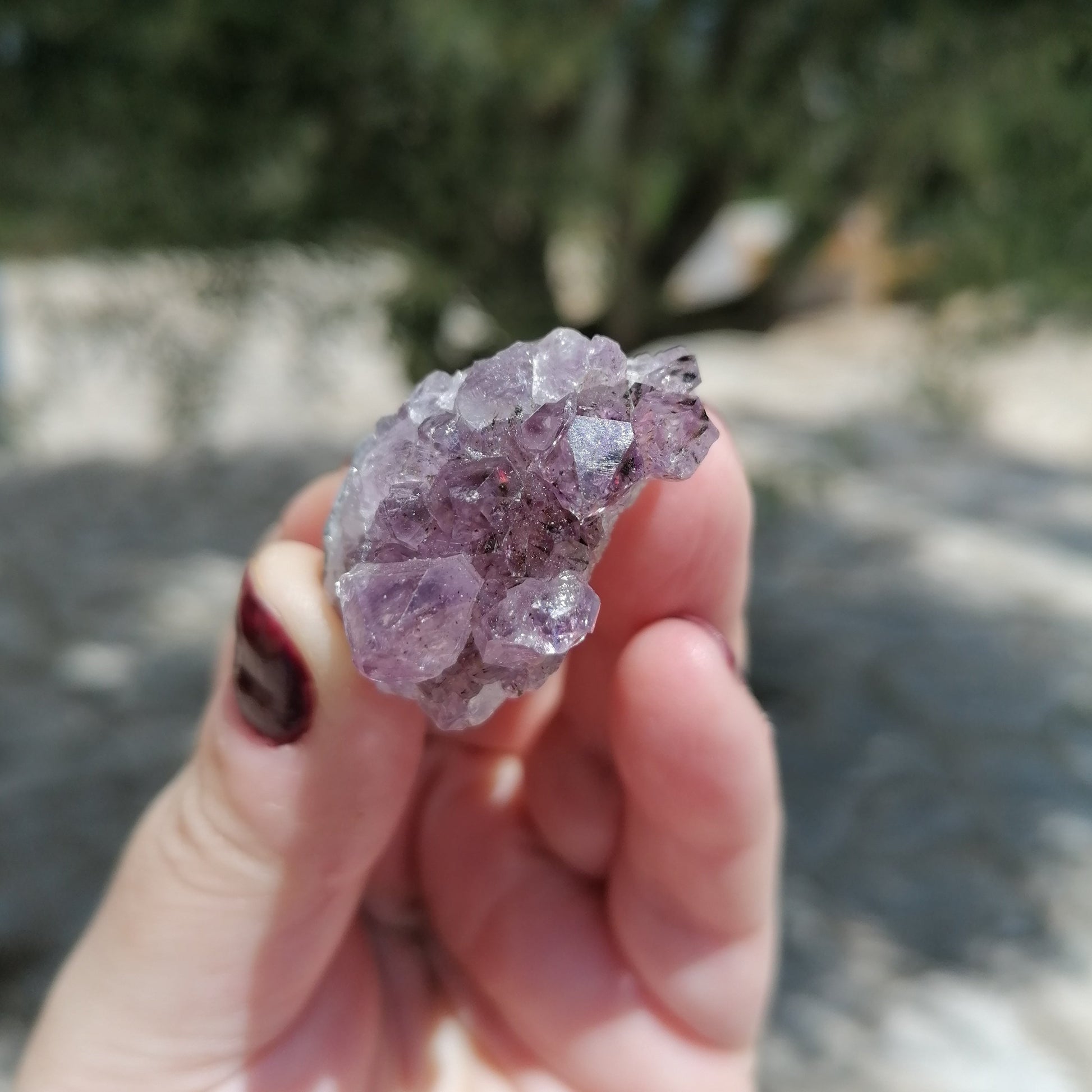 small purple amethyst cluster