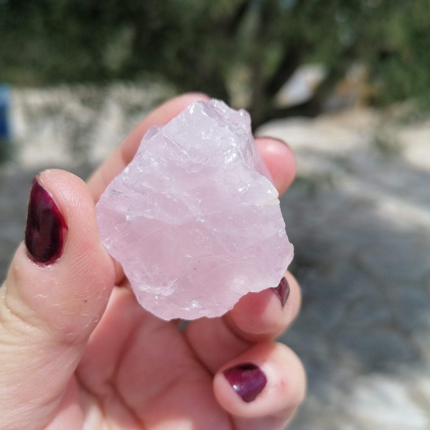 pink raw rose quartz chunk