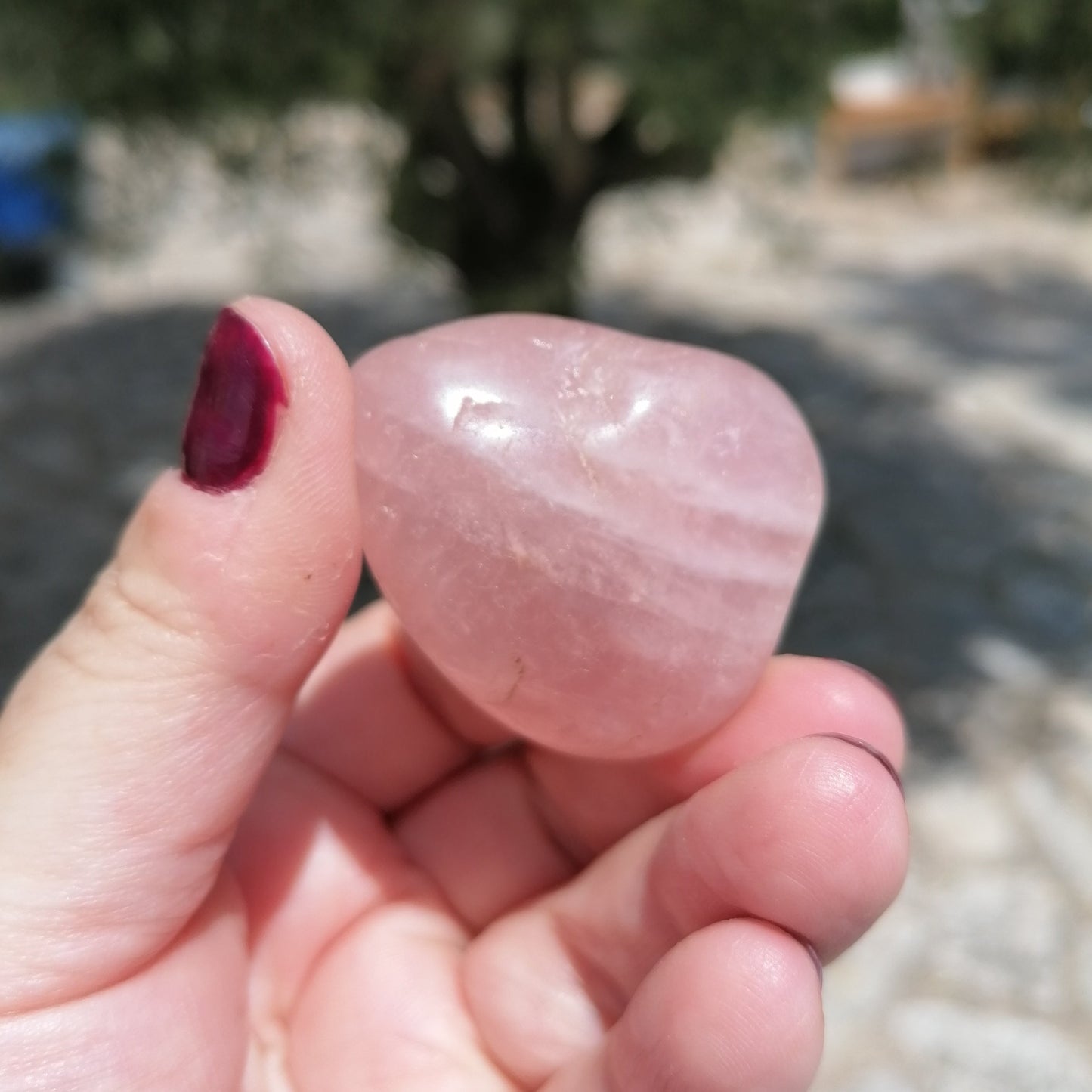 pink rose quartz crystal tumble