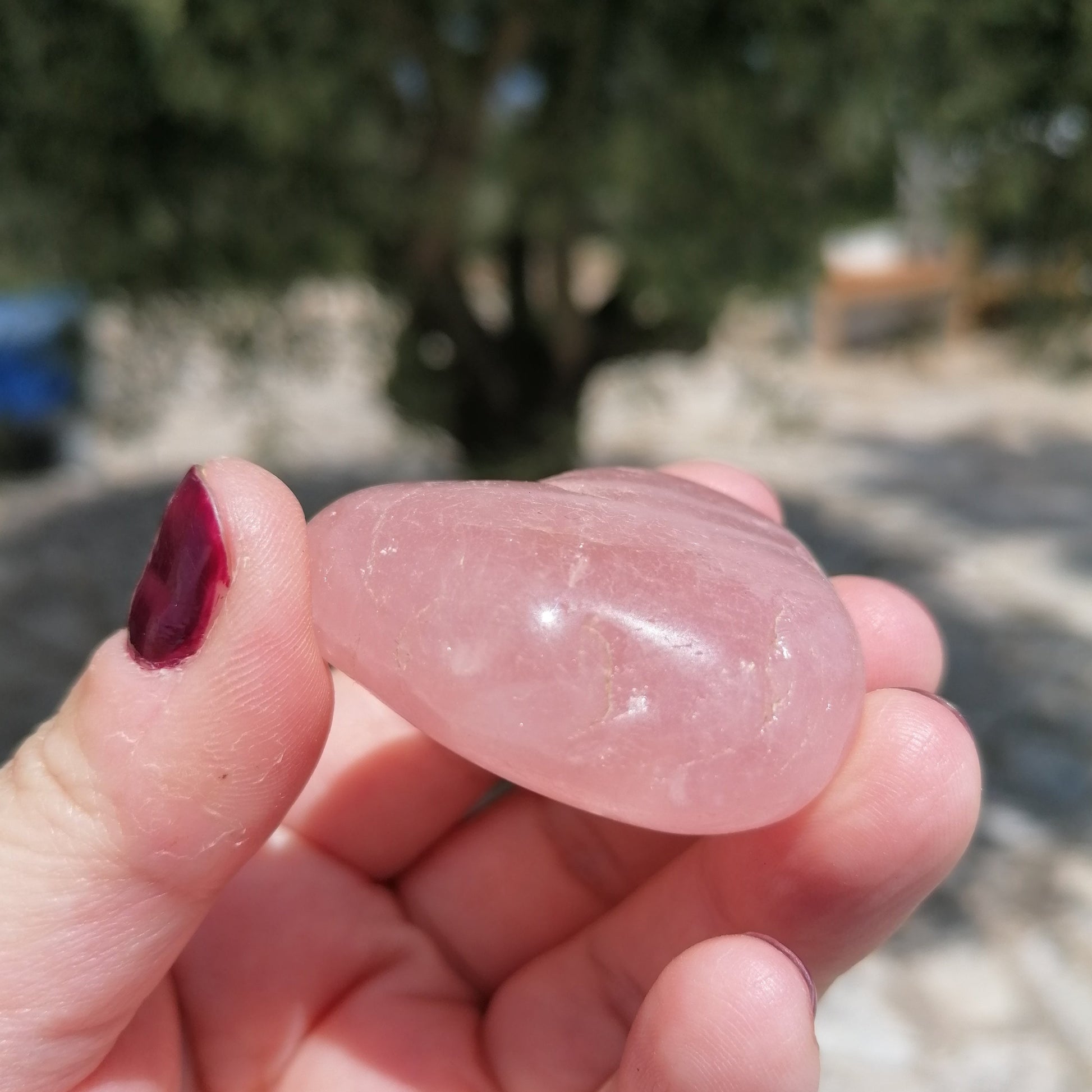 pink rose quartz crystal tumble