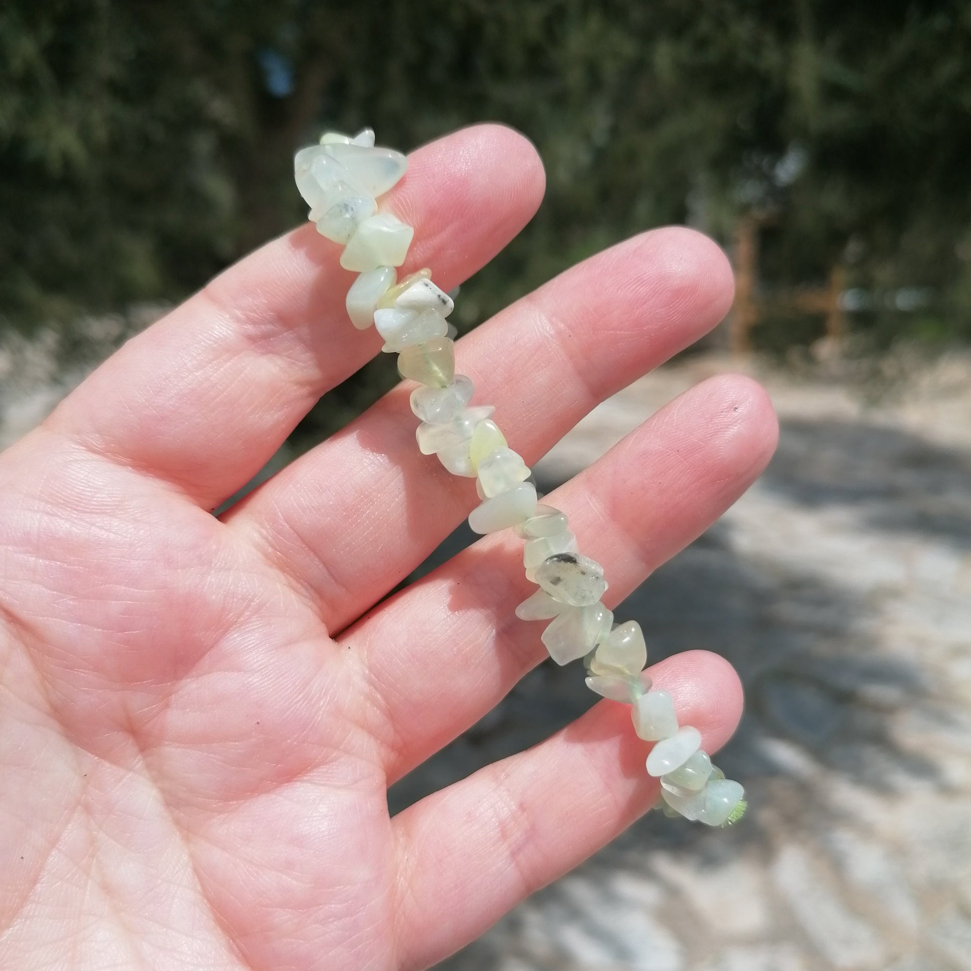 light green new jade crystal chip bracelet