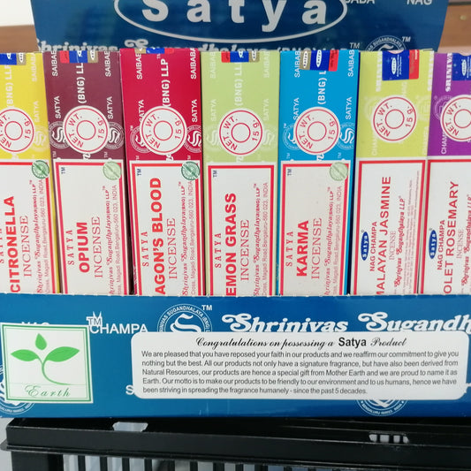 Satya incense joss sticks in various scents