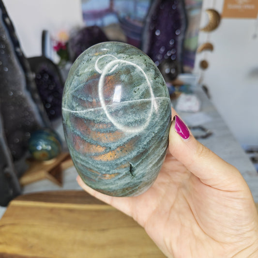 Labradorite Freeform with pink, orange, yellow and green flash