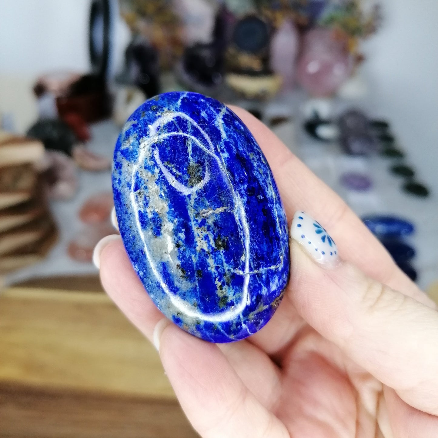 Blue and Gold Lapis Lazuli Palm