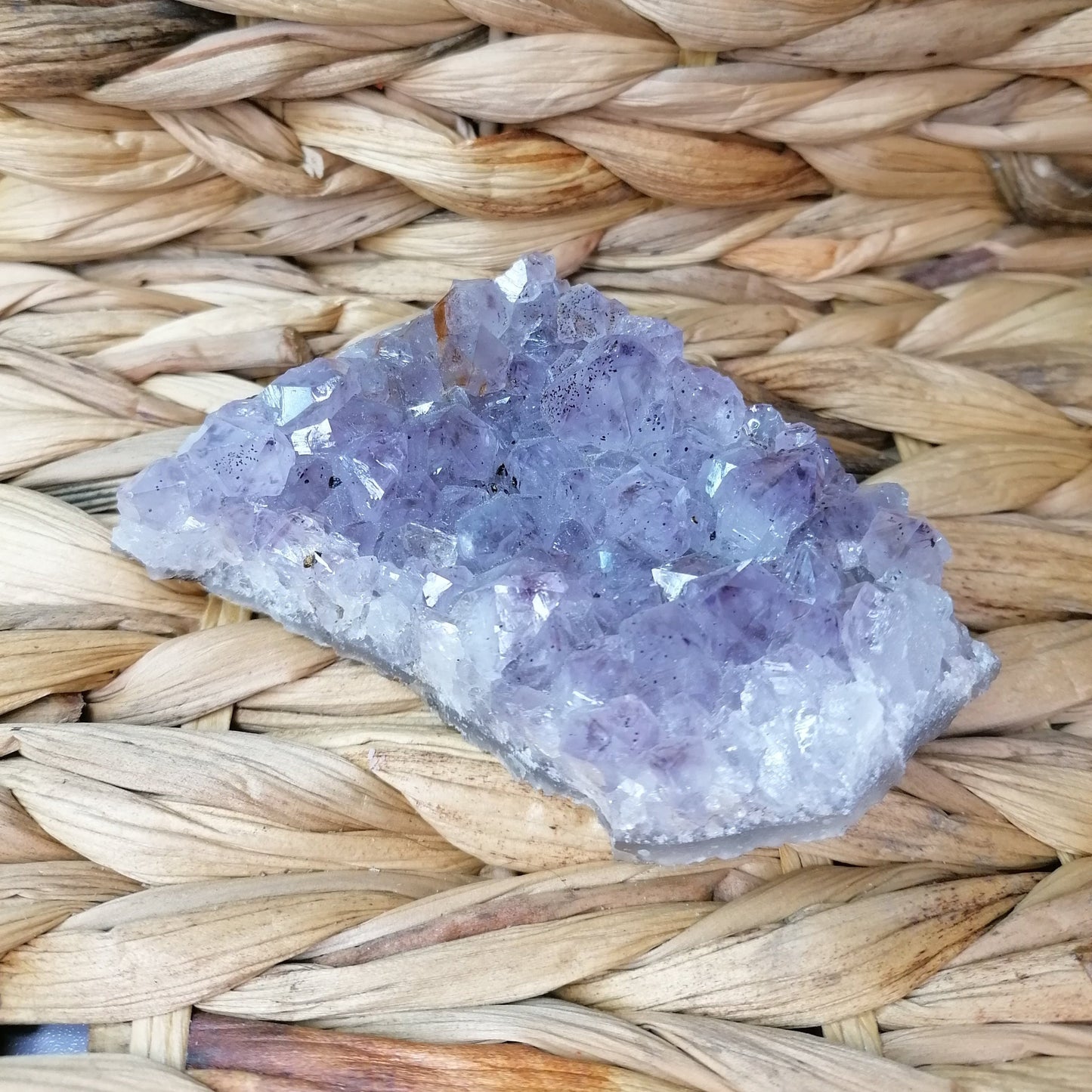 Large Amethyst Cluster with shades of purple and black hematite inclusions