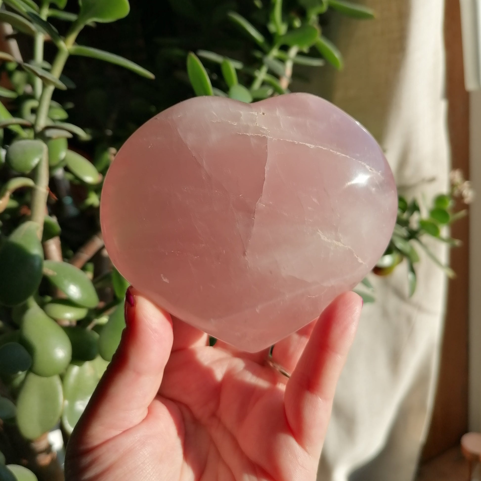 Large Pink Rose Quartz Heart
