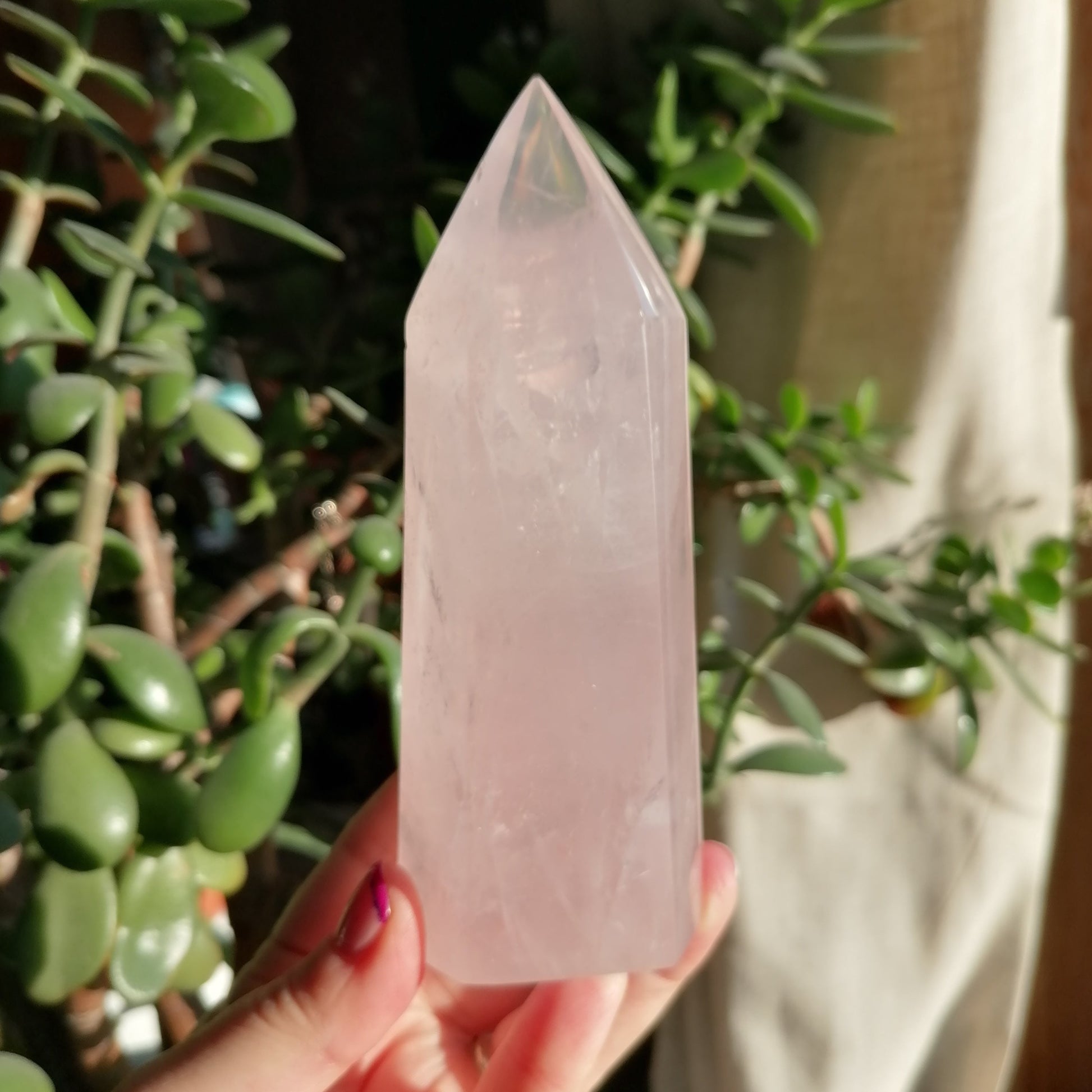 Large Pink Rose Quartz Tower High Grade