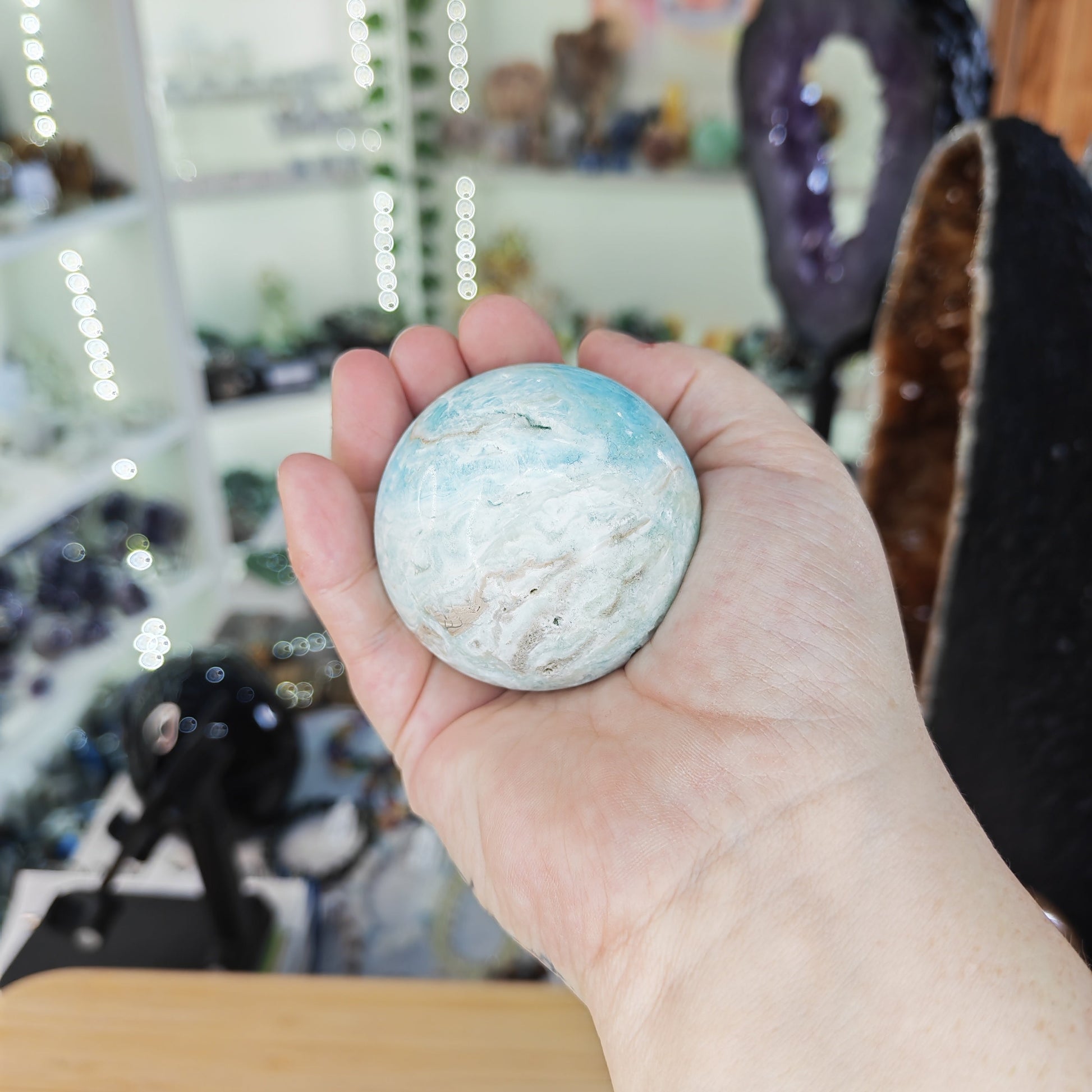 Light Blue Hemimorphite Sphere